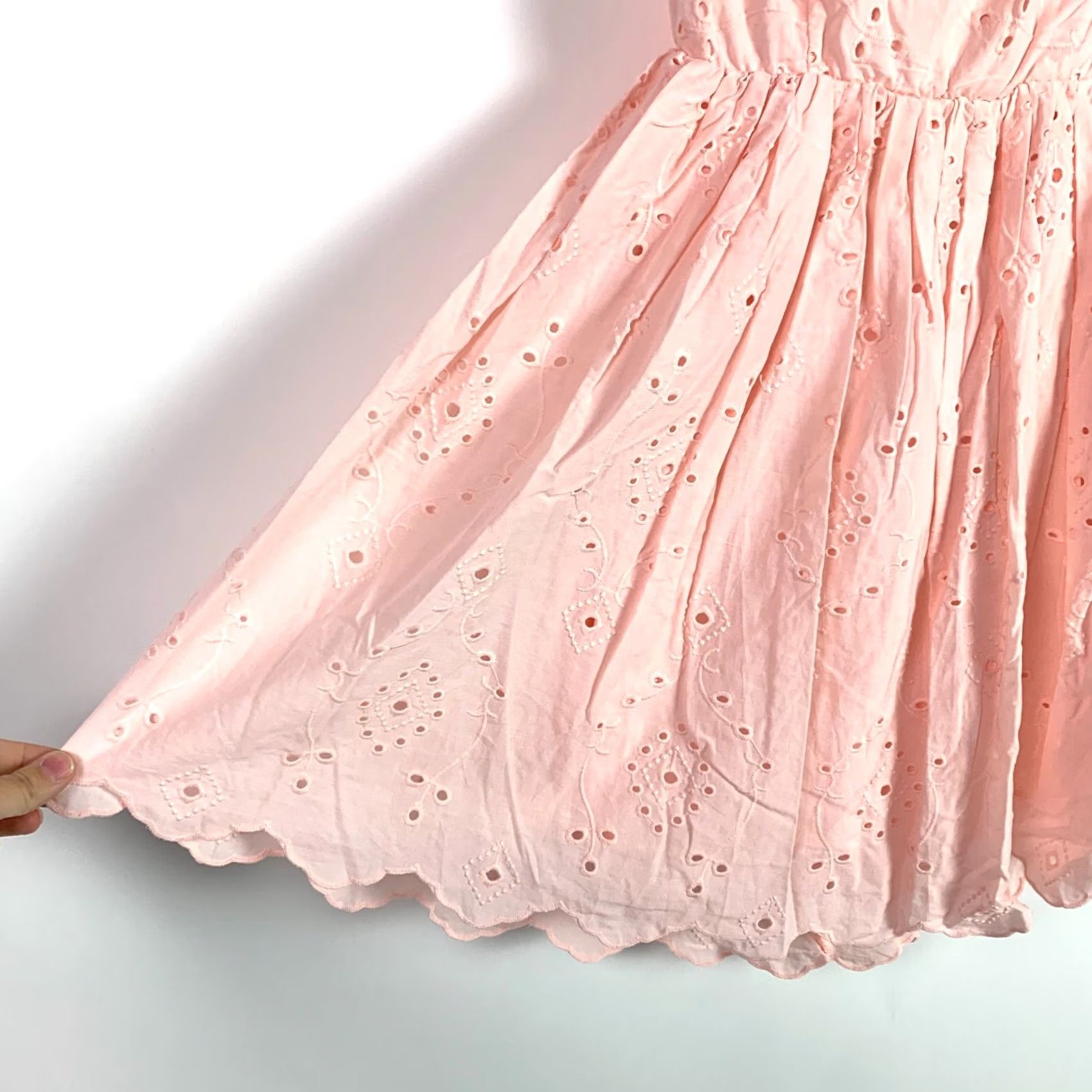 Vintage Audrey Parks x Francesca's Pink Chiara Bow Back Eyelet Mini Dress Small NWT Ladies Sundress Tank Dress Shown Pink NWT Girls/Women? Size S / US 4 / IT 40 - 3 Thumbnail