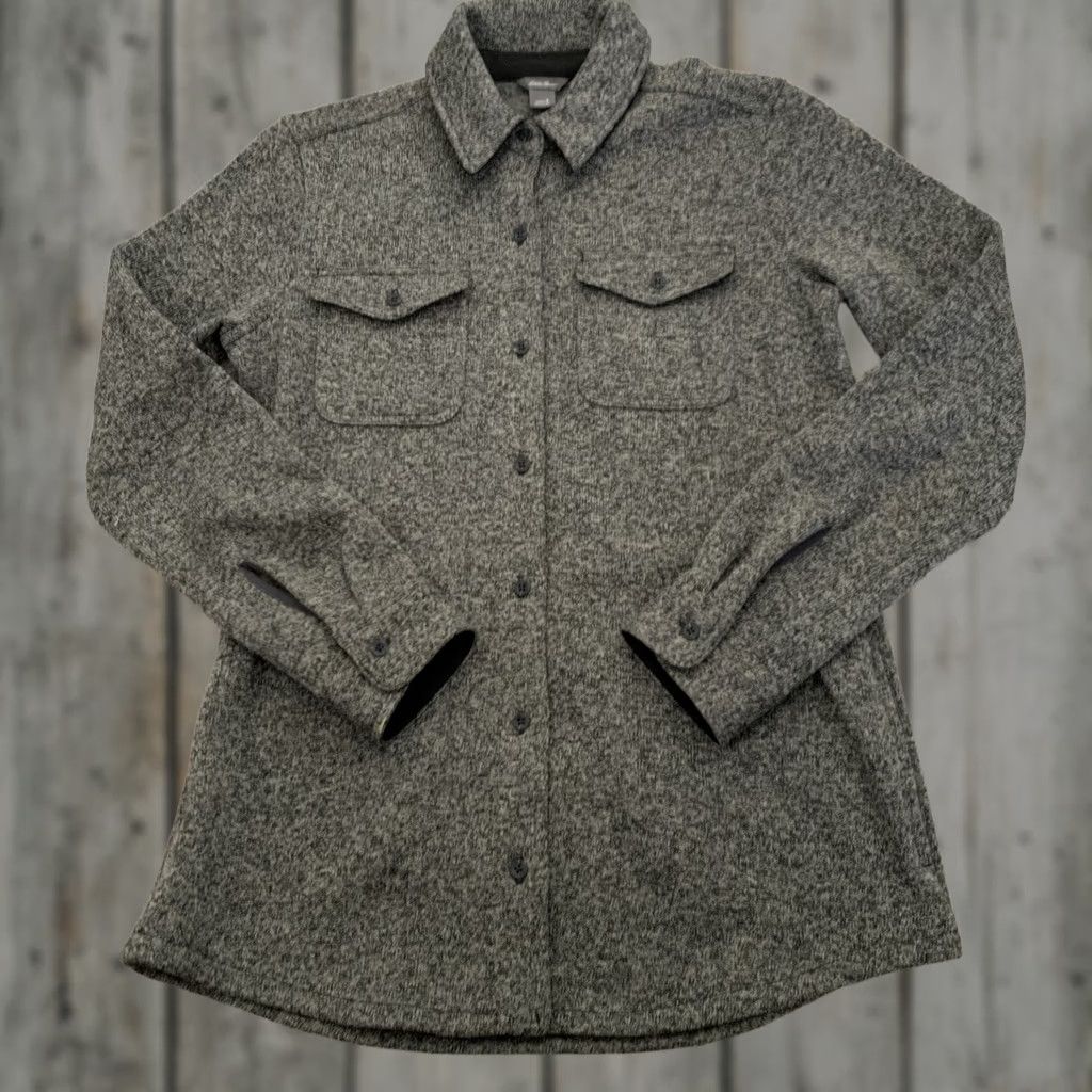 Eddie Bauer VINTAGE? No. Eddie Bauer Shacket Shirt Jacket Womens Small Brown Black Knit Button-Up Size S / US 4 / IT 40 - 1 Thumbnail