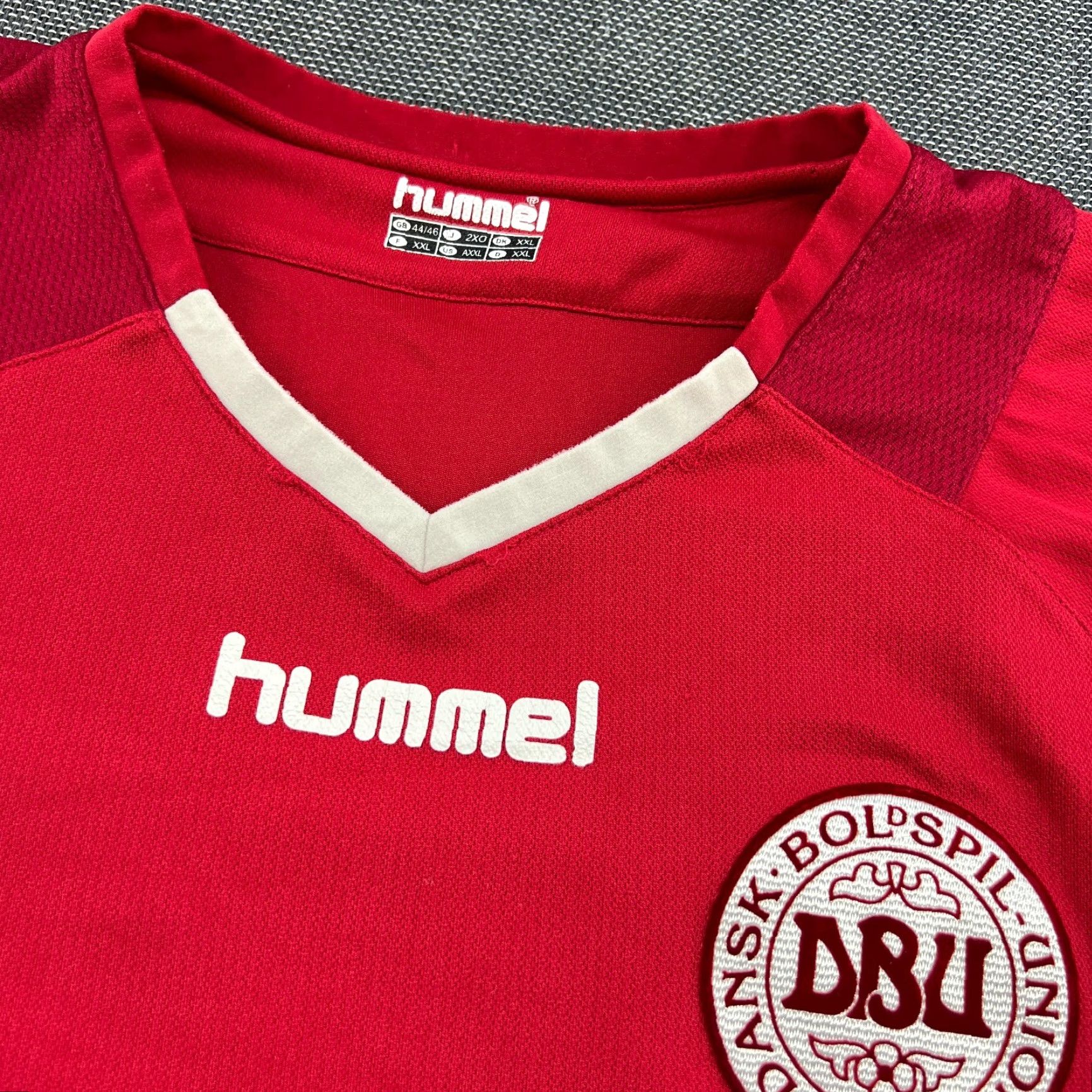 Hummel Hummel Denmark 2003 2004 Home Football Jersey Mens 2XL Red Shirt 100% Polyester Short Sleeve Athletic Quick Dry Moisture Wicking Size US XXL / EU 58 / 5 - 7 Thumbnail