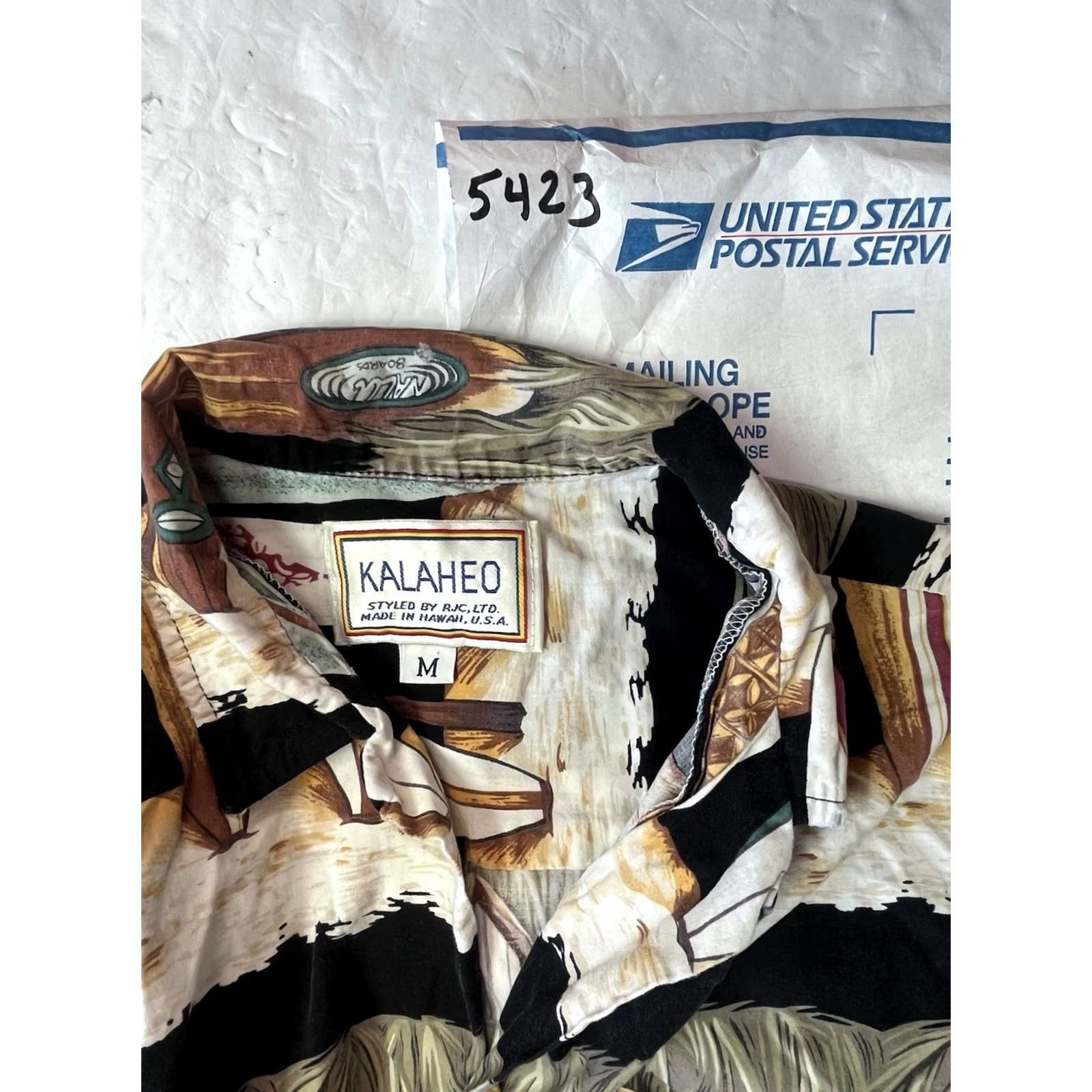 ALOHAS VINTAGE Kalaheo Surf Boards Hawaiian Aloha USA Made Men’s Medium Shirt Size US M / EU 48-50 / 2 - 6 Thumbnail