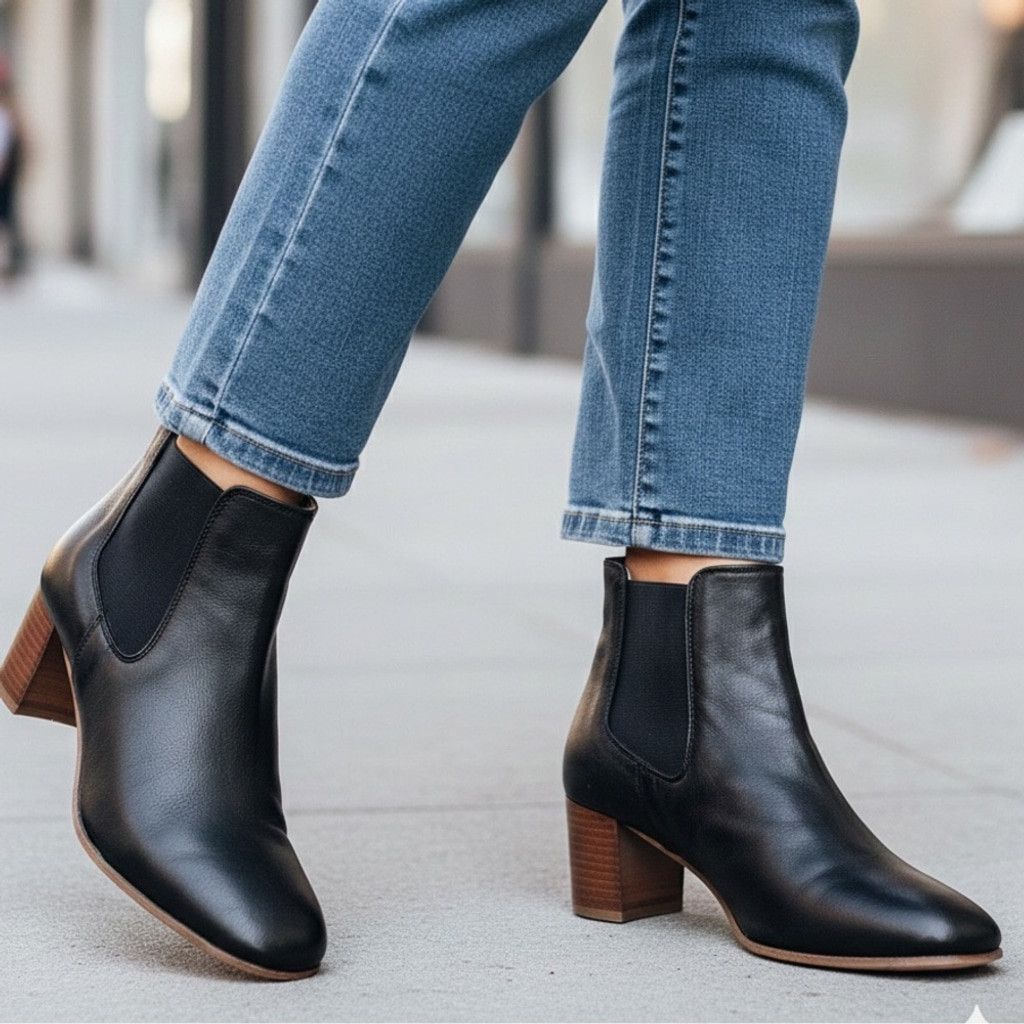 Other LIKE NEW Gidigio Black Leather Block Heel Ankle Boot Size 36 Size US 6 / IT 36 - 1 Thumbnail