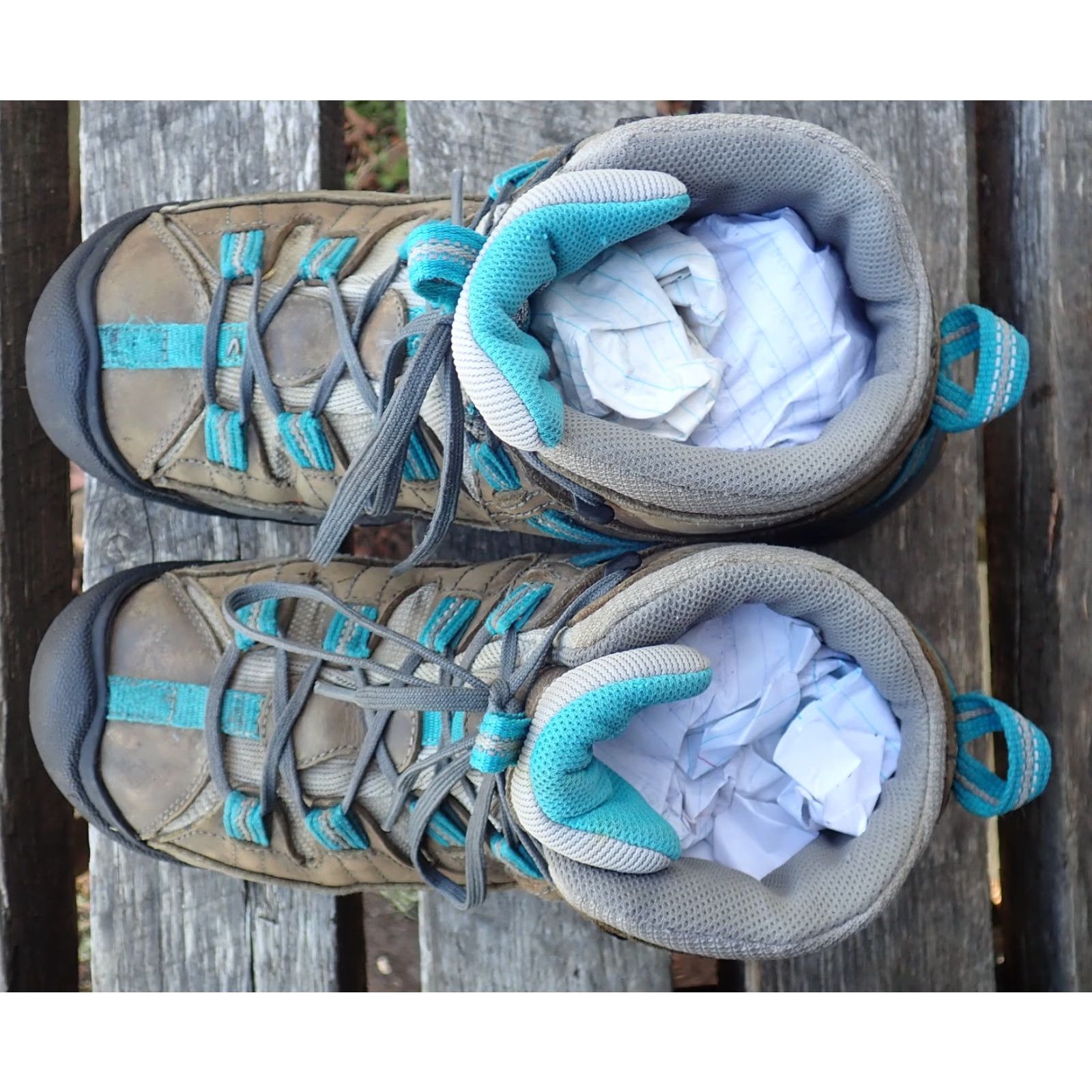 KEEN VINTAGE KEEN Targhee II Mid Leather Waterproof Hiking Boots Womens Size 8.5 Brown Teal Size US 9 / IT 39 - 7 Thumbnail