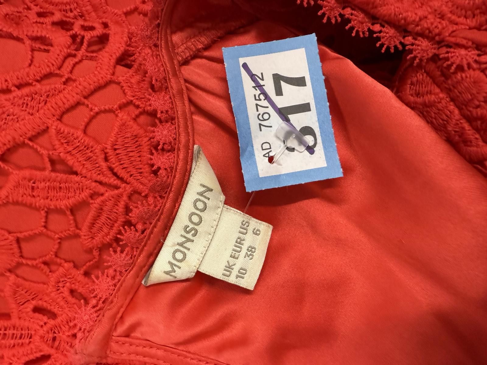 Other Red Lace Sleeveless Dress UK Size 10 Size M / US 6-8 / IT 42-44 - 3 Thumbnail
