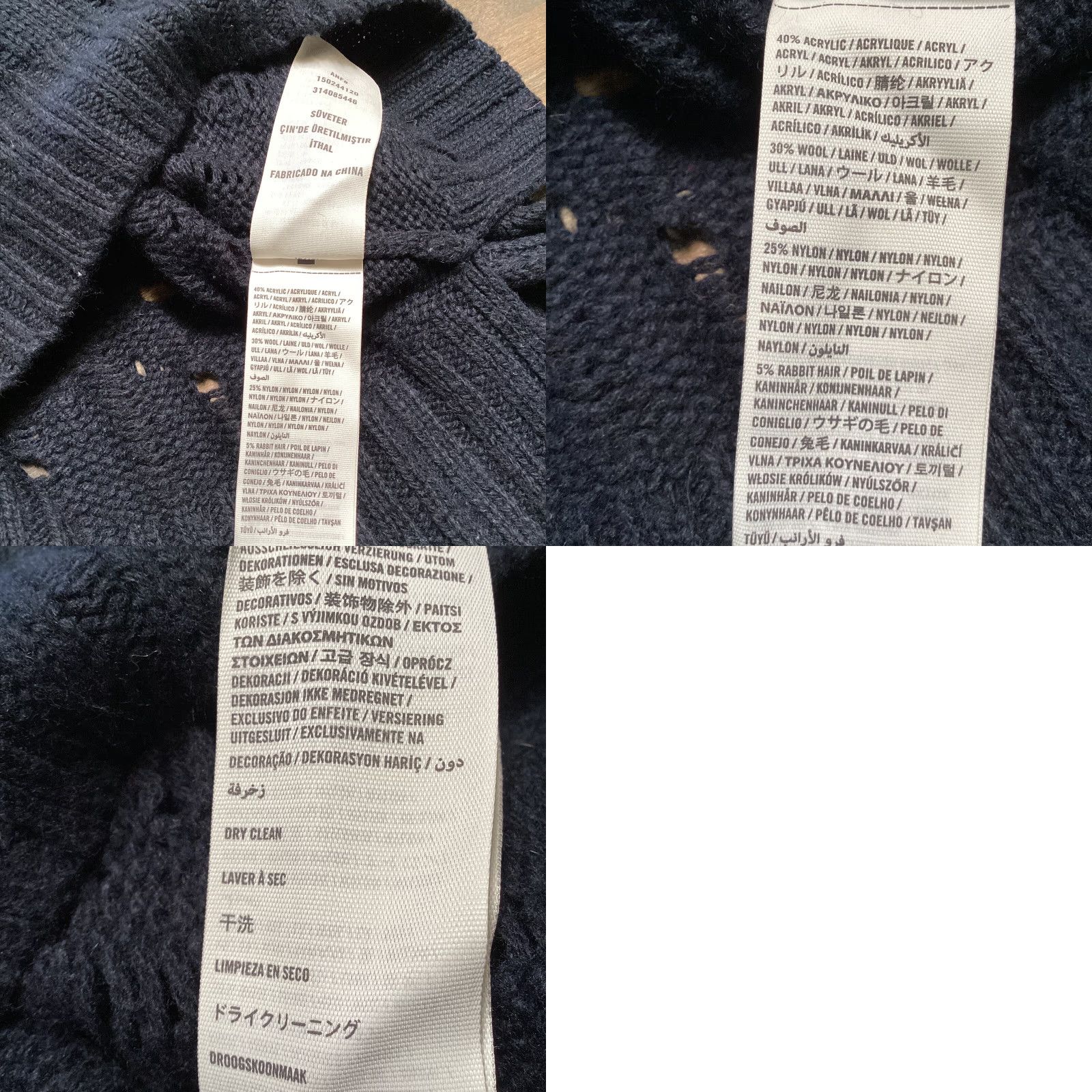 Abercrombie & Fitch Abercrombie & Fitch Sweater Women M Navy Blue Cable Knit Wool Rabbit Blend V-Neck Pullover Casual Winter Size M / US 6-8 / IT 42-44 - 8 Thumbnail
