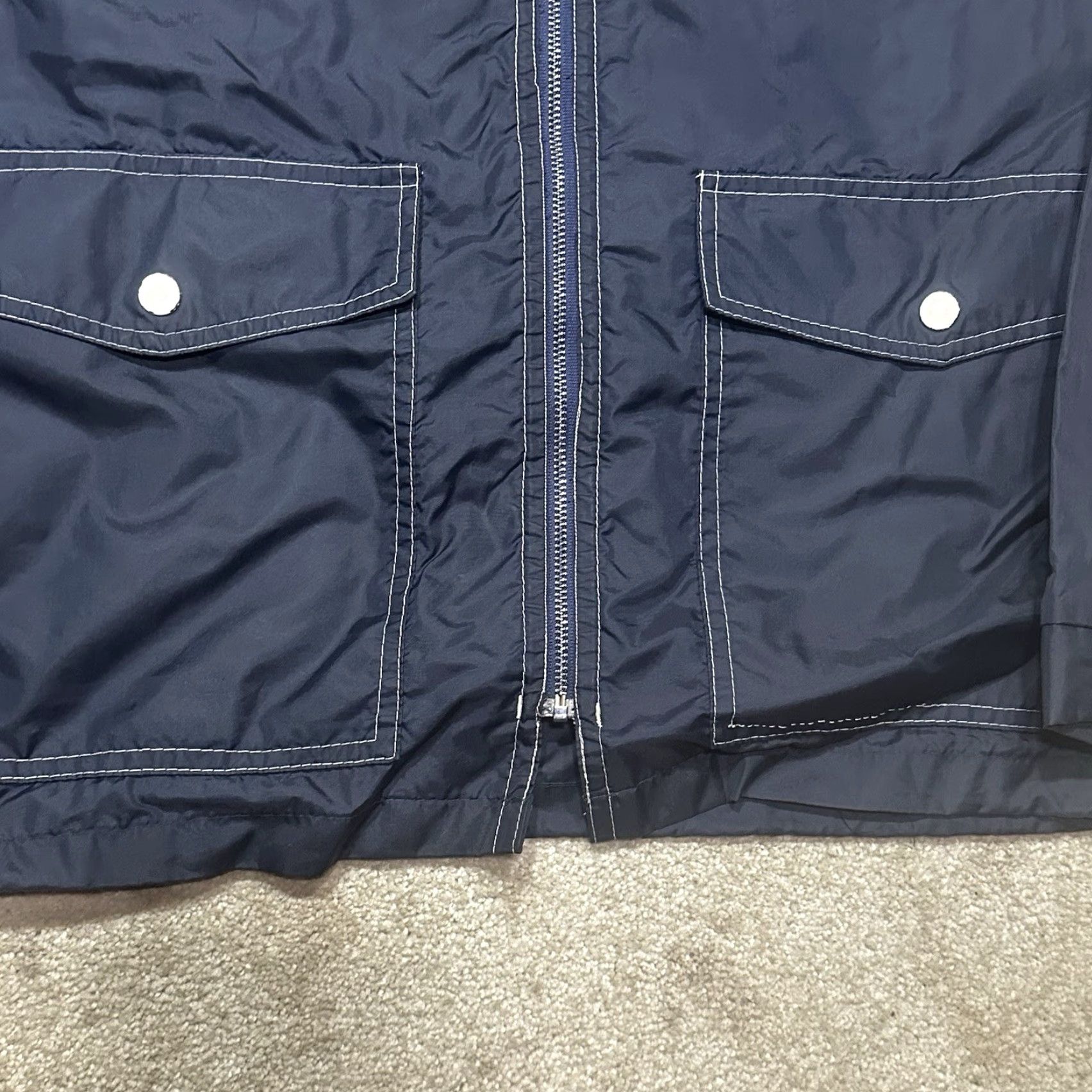 Vintage VINTAGE Western Nylon Jacket Mens Large Blue 70s Zipper Bomber Full Zip Lined Insulated Short Jacket/Coat Size US L / EU 52-54 / 3 - 4 Thumbnail