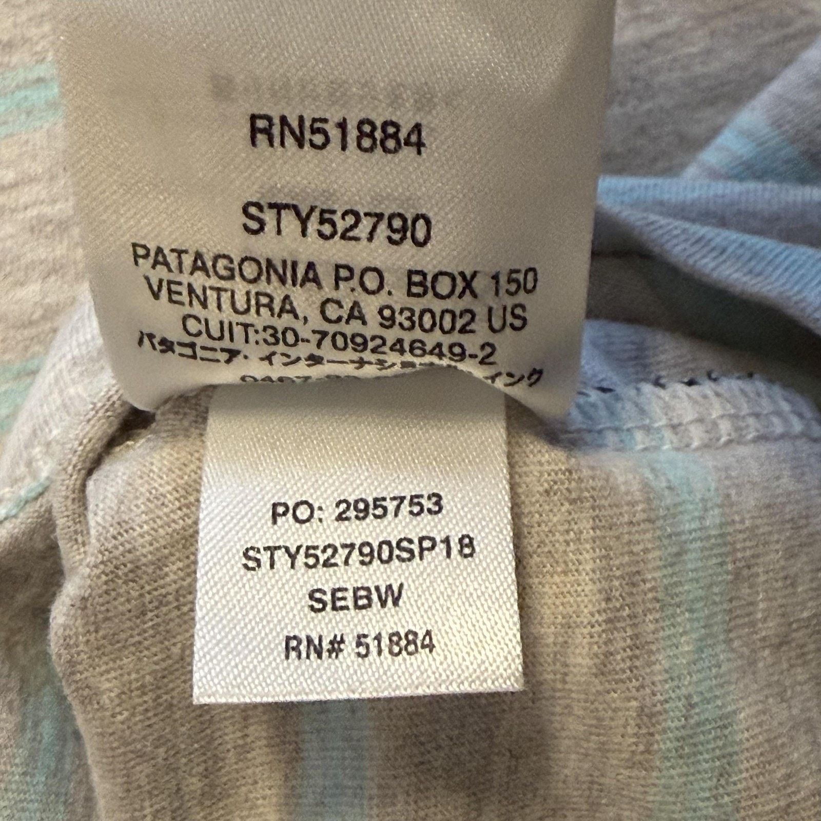 Patagonia Patagonia Mens S Gray Stripe Organic Cotton Pocket T-Shirt Size US S / EU 44-46 / 1 - 6 Thumbnail