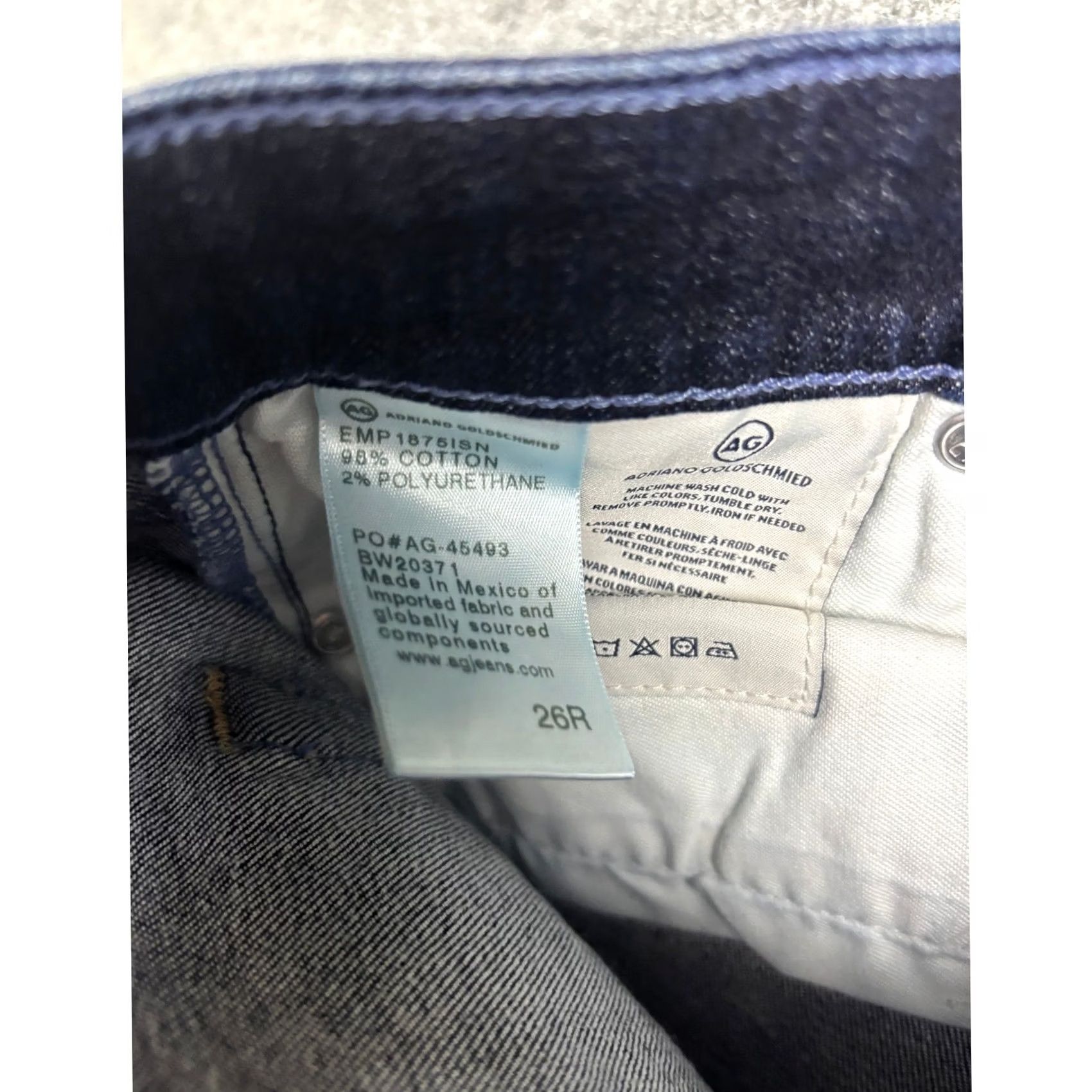Vintage AG Adriano Goldschmied The Mari Jeans Womens 27 Indigo High Rise Straight Leg Jeans 5-Pocket Denim Stretch Cotton Blend Regular Inseam 25.5 in Womens Size 27" / US 4 / IT 40 - 8 Thumbnail