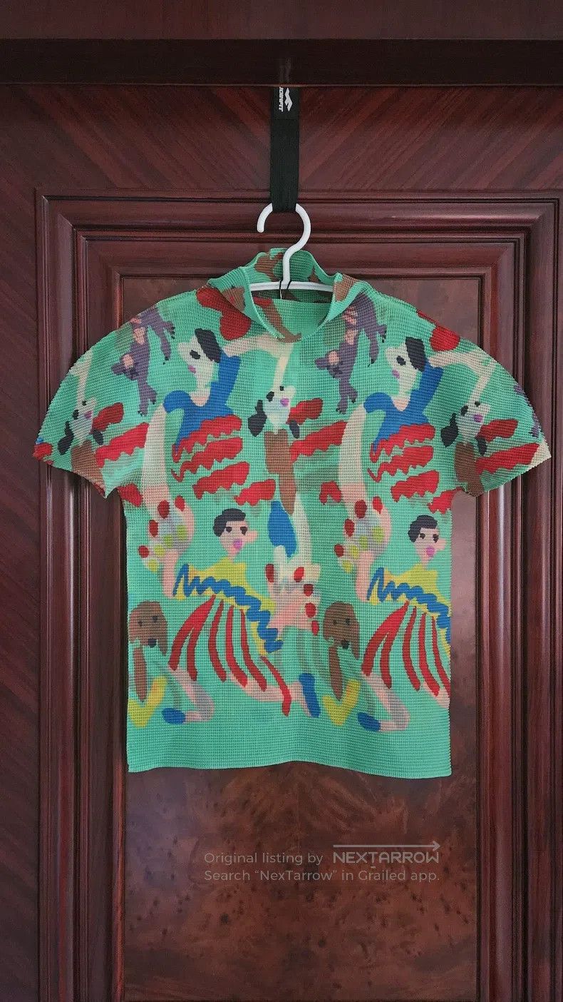 Issey Miyake Issey Miyake size:one size Green Floral Stand Collar Short Size XXS / US 00 / IT 34 - 1 Thumbnail