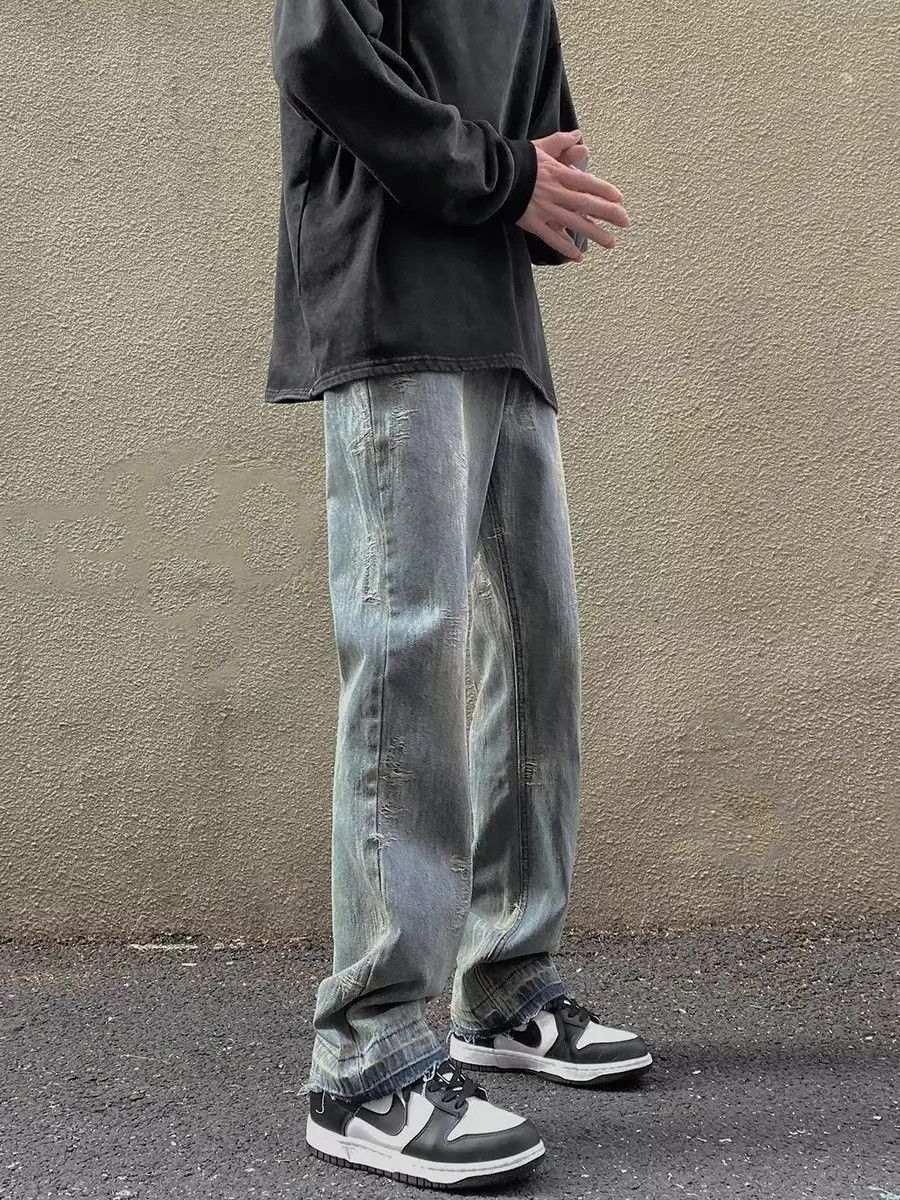 Japanese Brand Retro loose straight leg high street jeans Size US 28 / EU 44 - 5 Thumbnail