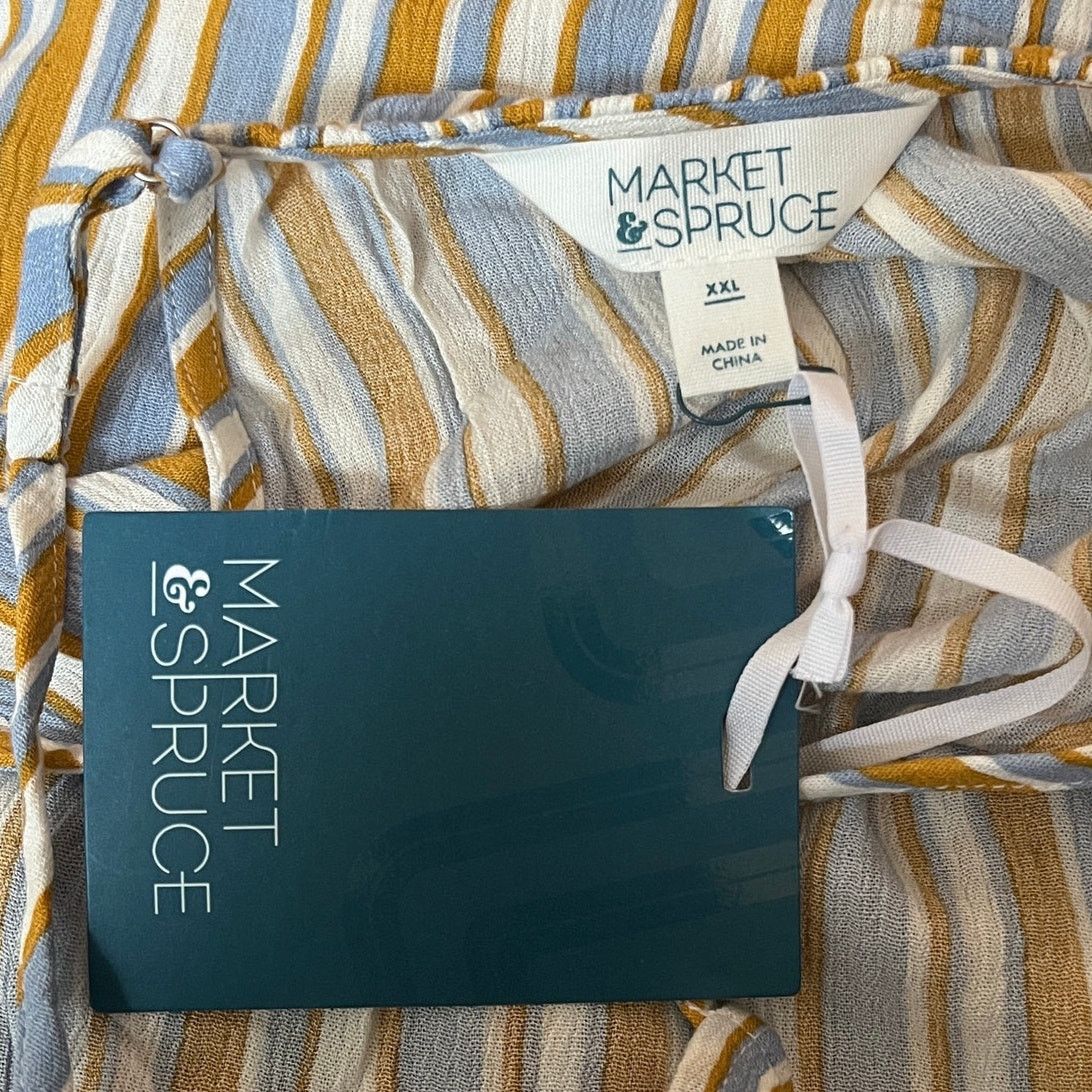 Other Mac Surplice Top - Stitch Fix Striped Faux Wrap Tank Blouse Size XXL / US 16-18 / IT 52-54 - 5 Thumbnail