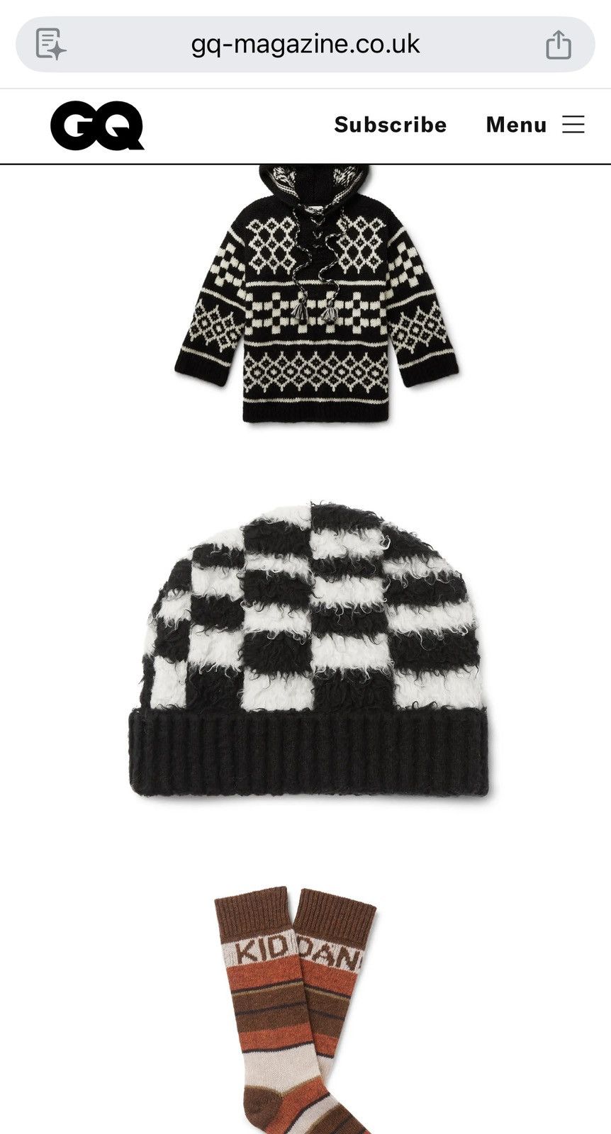 Celine SS21 ‘The Dancing Kid’ Check Runway Beanie Size ONE SIZE - 8 Thumbnail