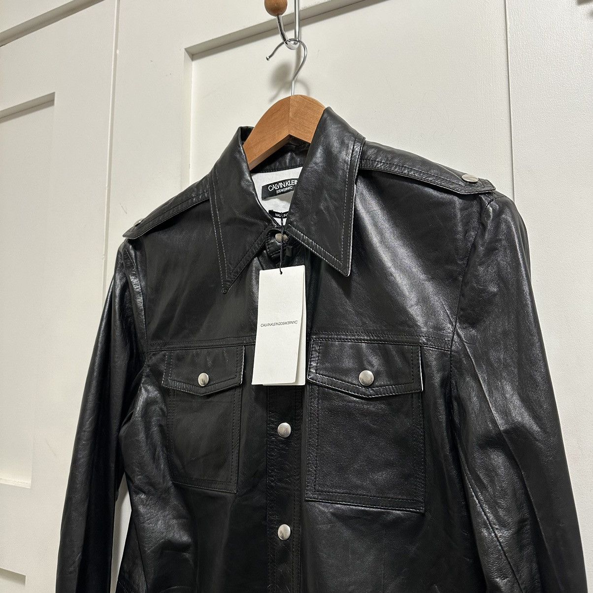 $1,850 Calvin Klein 205W39NYC Raf Simons Leather Shirt Italy  