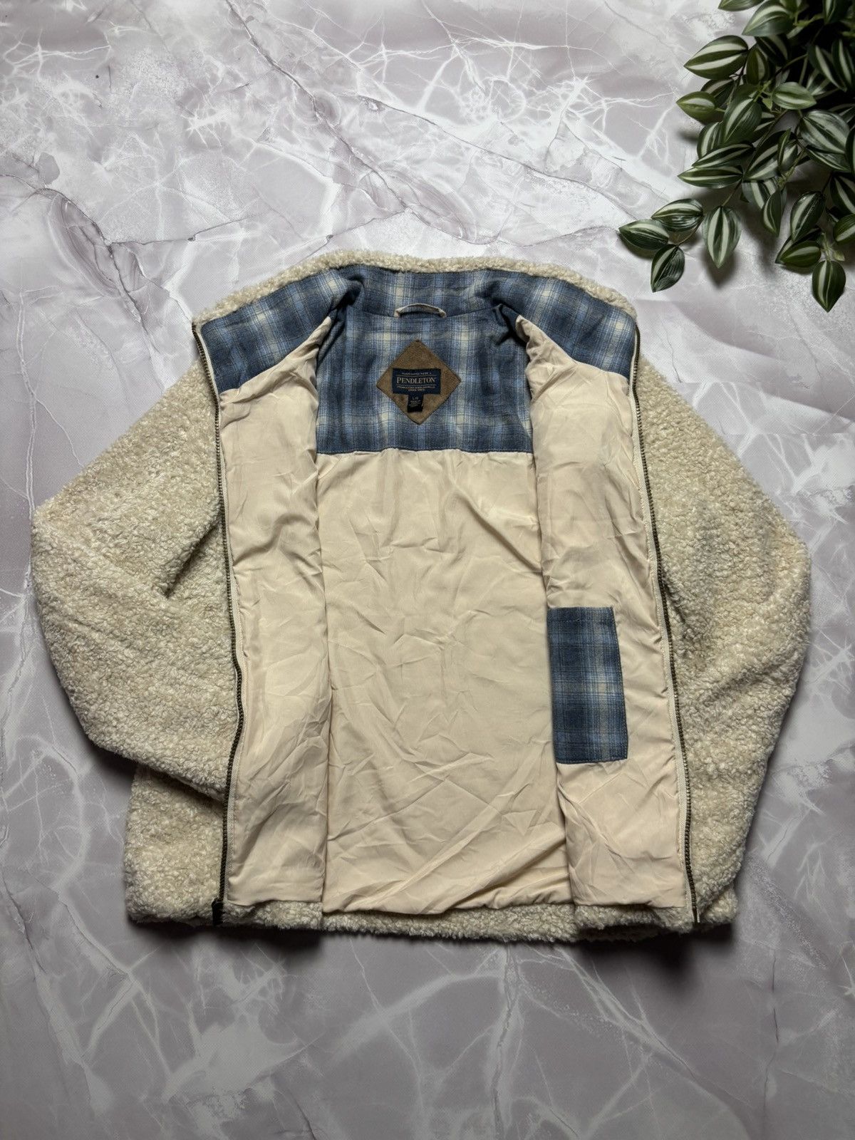 Pendleton Pendleton Sherpa Jacket Teddy Fuzzy Plaid Accents Womens L Size L / US 10 / IT 46 - 9 Thumbnail