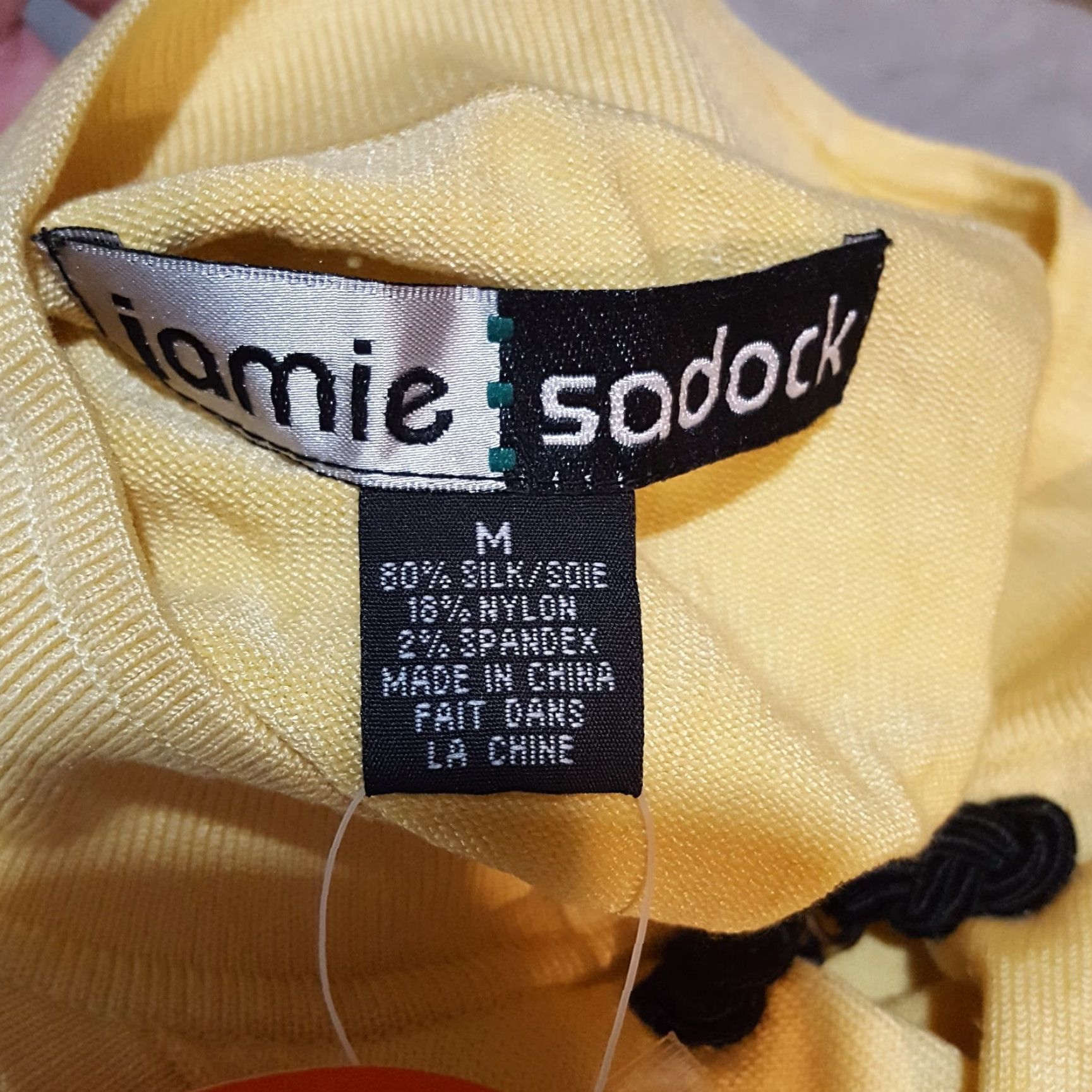 Vintage VINTAGE Jamie Sadock Women's Cardigan Sweater Knit Silk Button 90s Preppy Y2K Yellow Medium Size M / US 6-8 / IT 42-44 - 7 Thumbnail