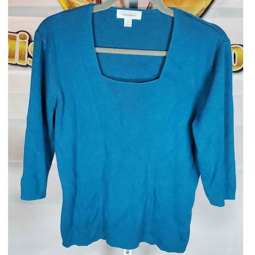 Other Dressbarn Blue Square Neck Knit Sweater Women’s Size XL Size XL / US 12-14 / IT 48-50 - 1 Thumbnail