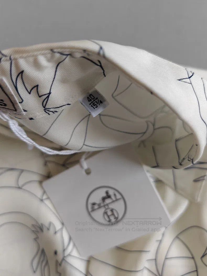 Hermes Hermes size 40 Silk shirt, 100% mulberry silk fabric, drago Size US XXS / EU 40 - 6 Thumbnail