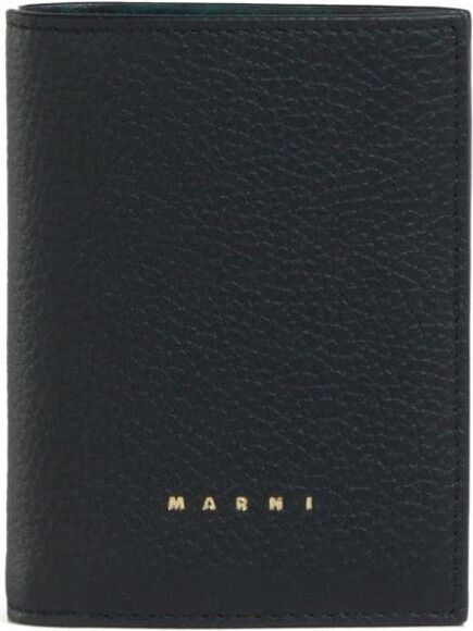 image of Marni O1W1Db10524 Size-Os Fold Leather Wallet In Black, Women's