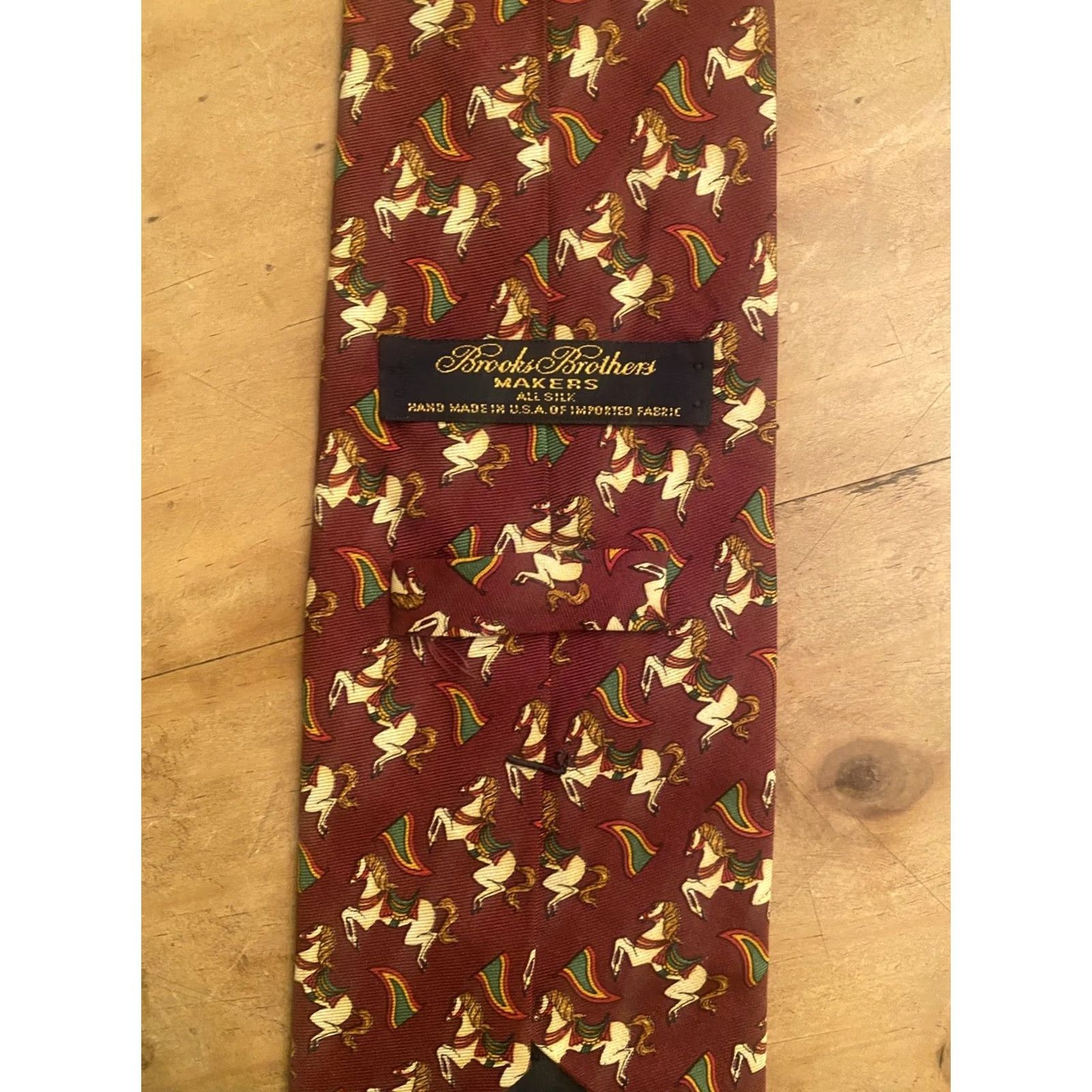 Brooks Brothers Brooks Brothers Makers Mens Tie Red Horses Saddles Silk 58" Tie Classic Necktie Size ONE SIZE - 3 Thumbnail