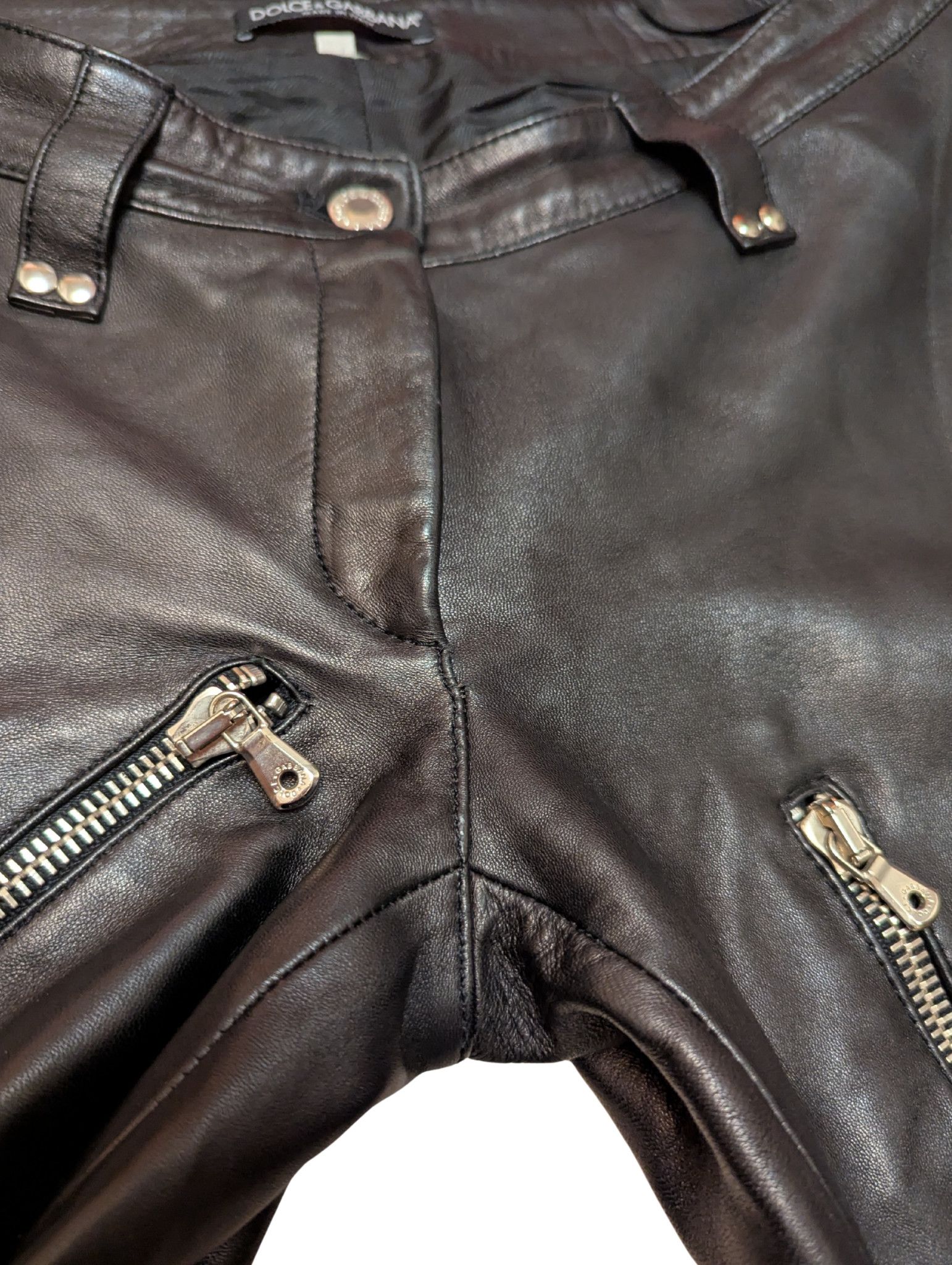 Dolce & Gabbana Vintage Dolce & Gabbana Leather Lace-Up Gothic Pants – Black Size 28" / US 6 / IT 42 - 11 Thumbnail