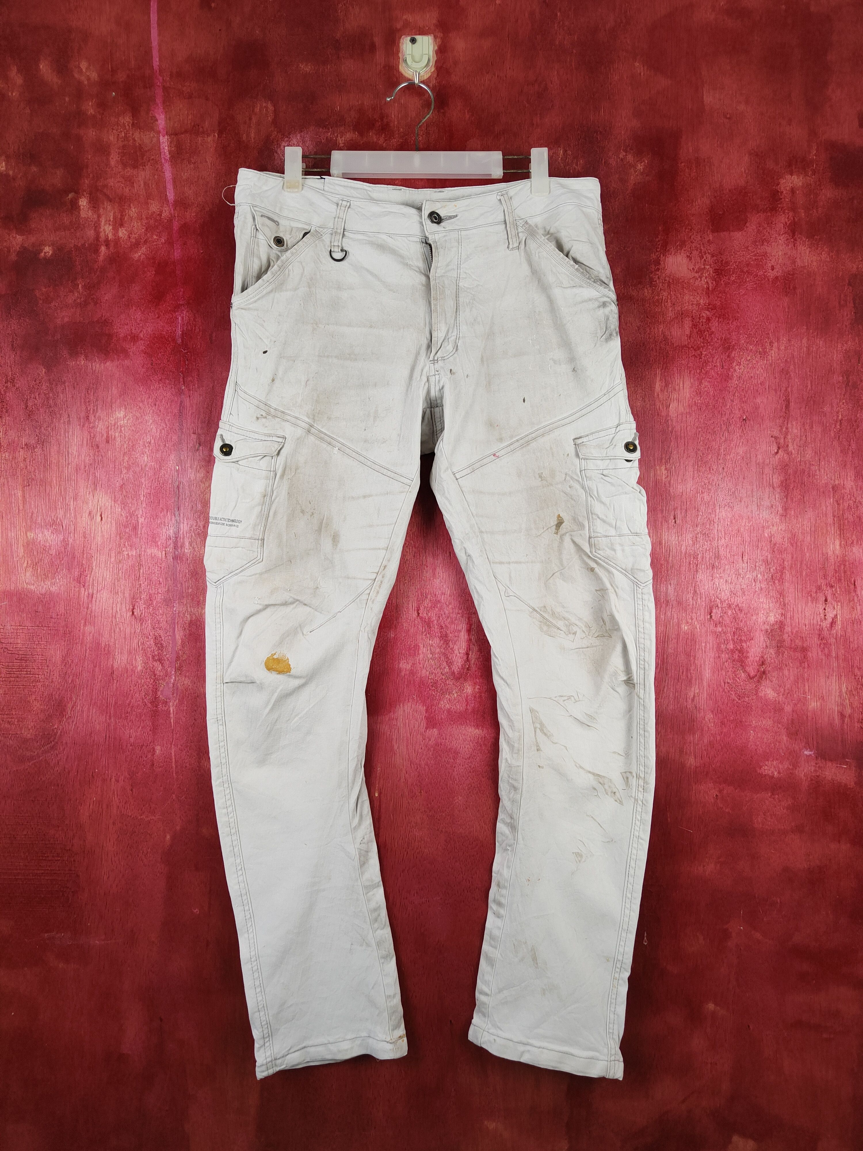 Japanese Brand I'z Frontier White Multipocket Tactical Cargo Pants #S1292 Size US 33 - 1 Thumbnail