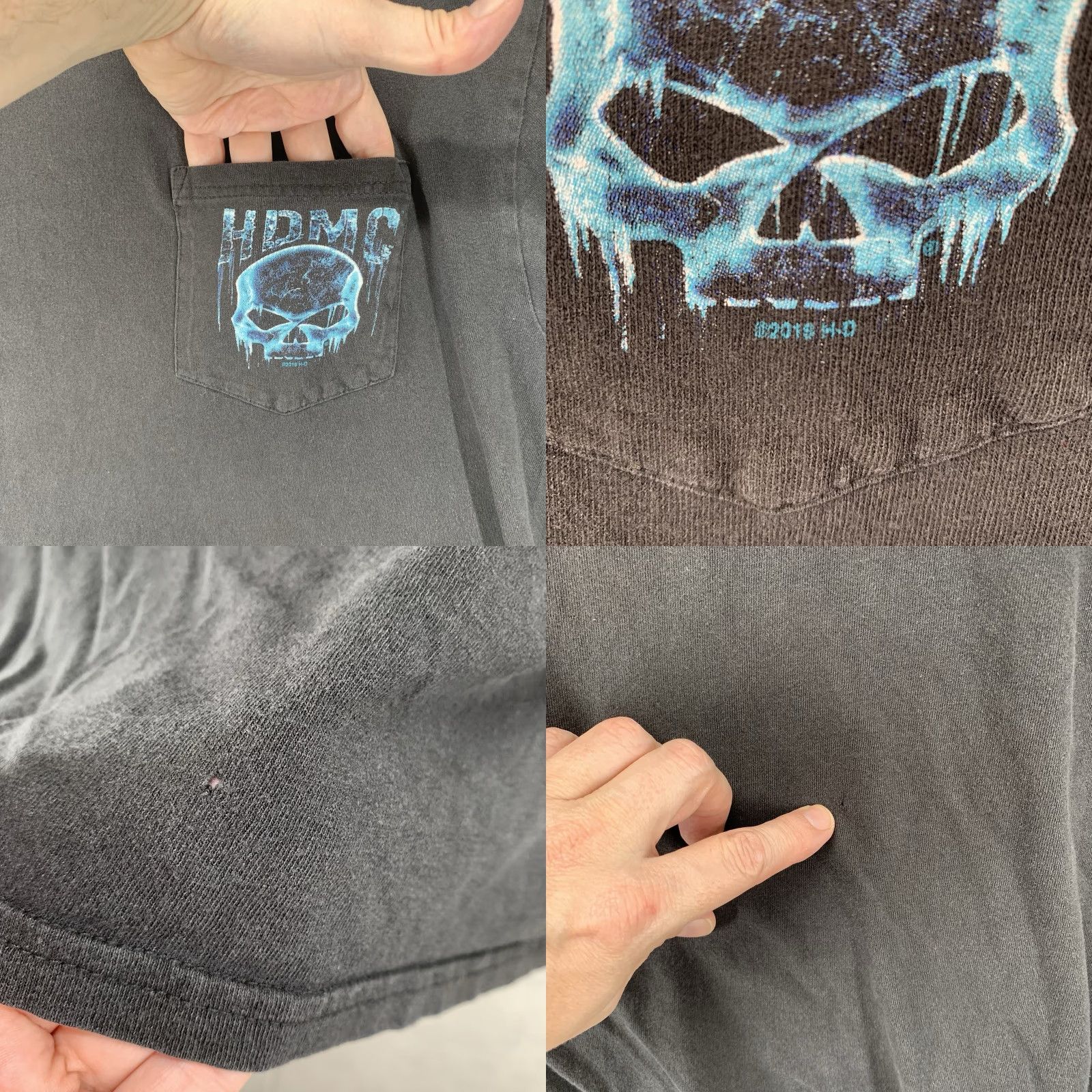 Harley Davidson HARLEY-DAVIDSON Graphic Print T-Shirt Mens XL Black Motorcycle Biker Ice Skull Pocket Size US XL / EU 56 / 4 - 8 Thumbnail