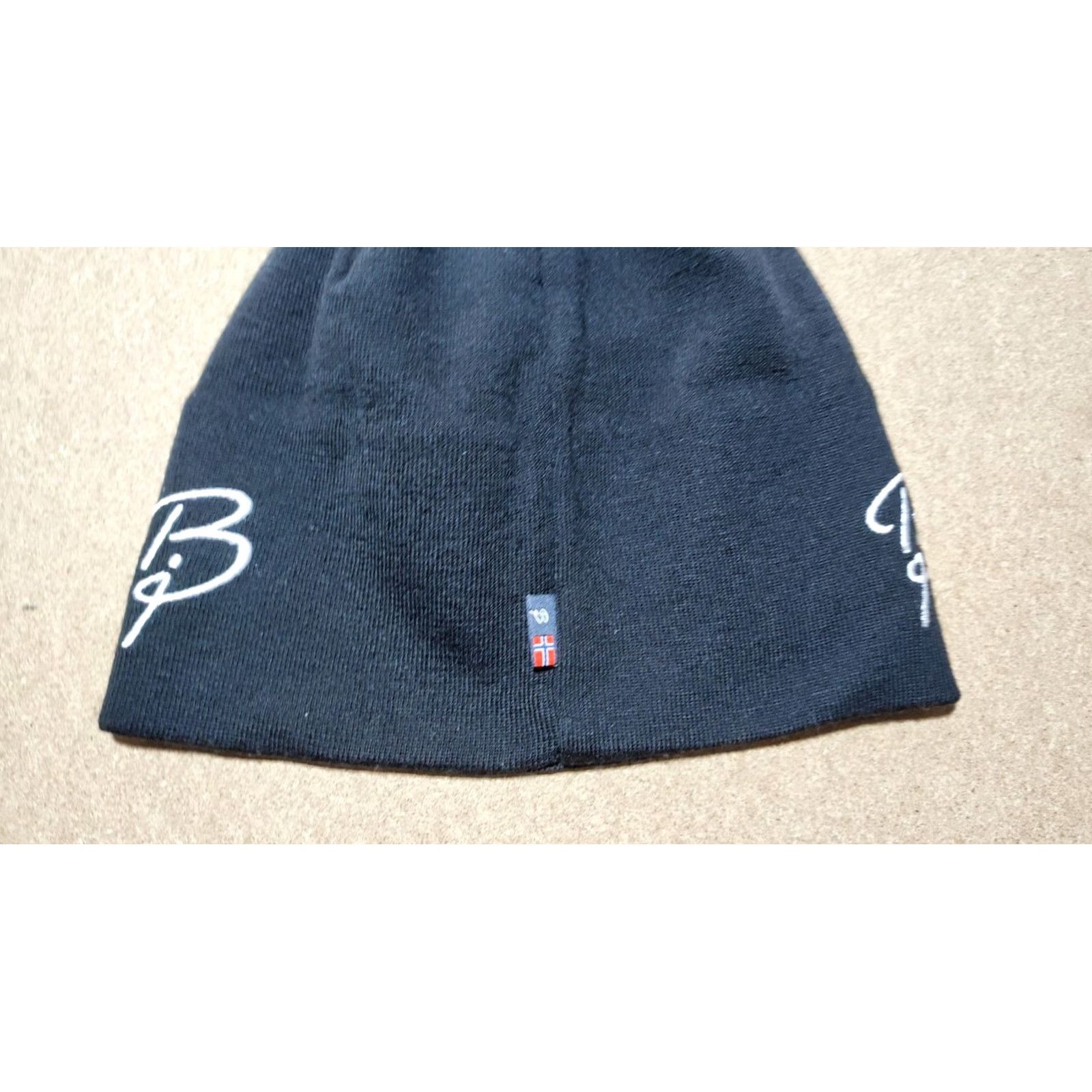 Vintage Bjorn Daehlie Black Hat Ski Cap Winter Cross Country Biathlon Thermal Lined Knit Size ONE SIZE - 6 Thumbnail