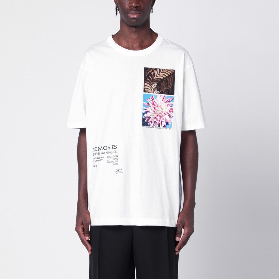 Dries Van Noten o1d2blof0225 Oversized Cotton T-Shirt in White Size US M / EU 48-50 / 2 - 1 Thumbnail