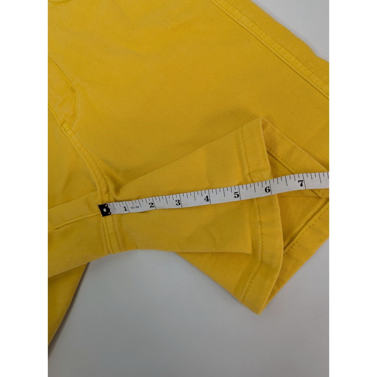 Vintage Judy Blue Denim Shorts Womens Medium Yellow Stretch High Rise Garment Dyed Size 32" / US 10 / IT 46 - 3 Thumbnail