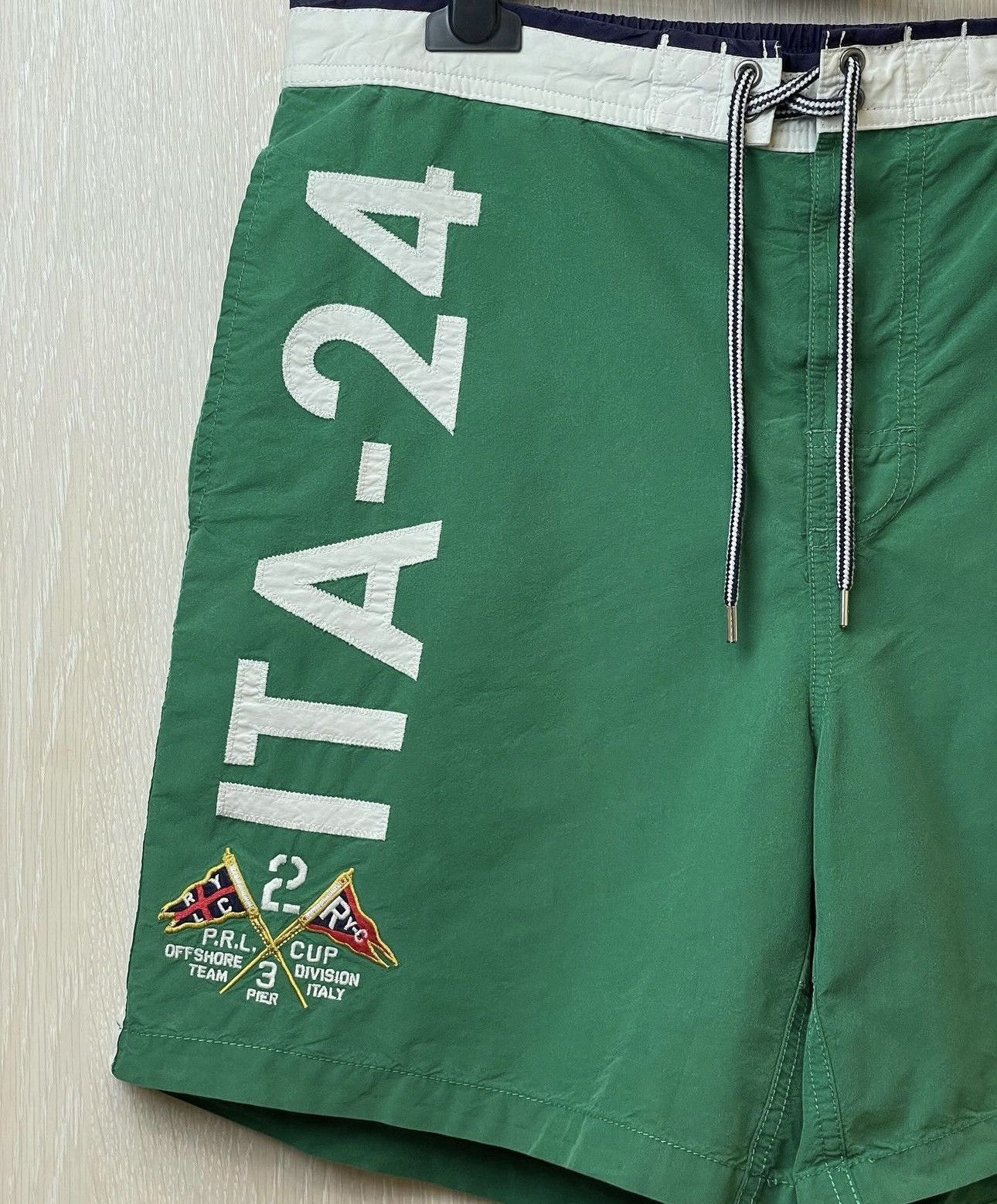 Polo Ralph Lauren × Ralph Lauren × Vintage Vintage green Italy Polo Ralph Lauren shorts big logo rare L Size US 34 / EU 50 - 3 Thumbnail