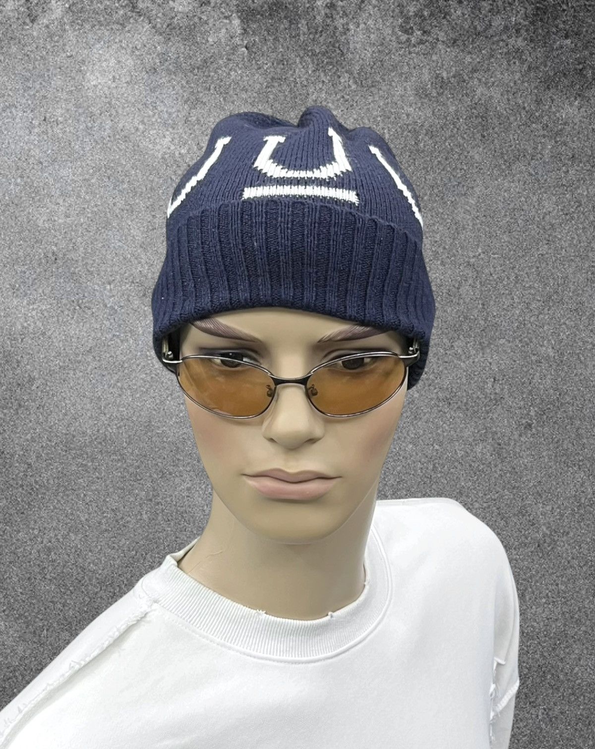 Undercover ARCHIVE Uniqlo x Undercover UU Heattech Beanie Navy Monogram Size ONE SIZE - 2 Thumbnail
