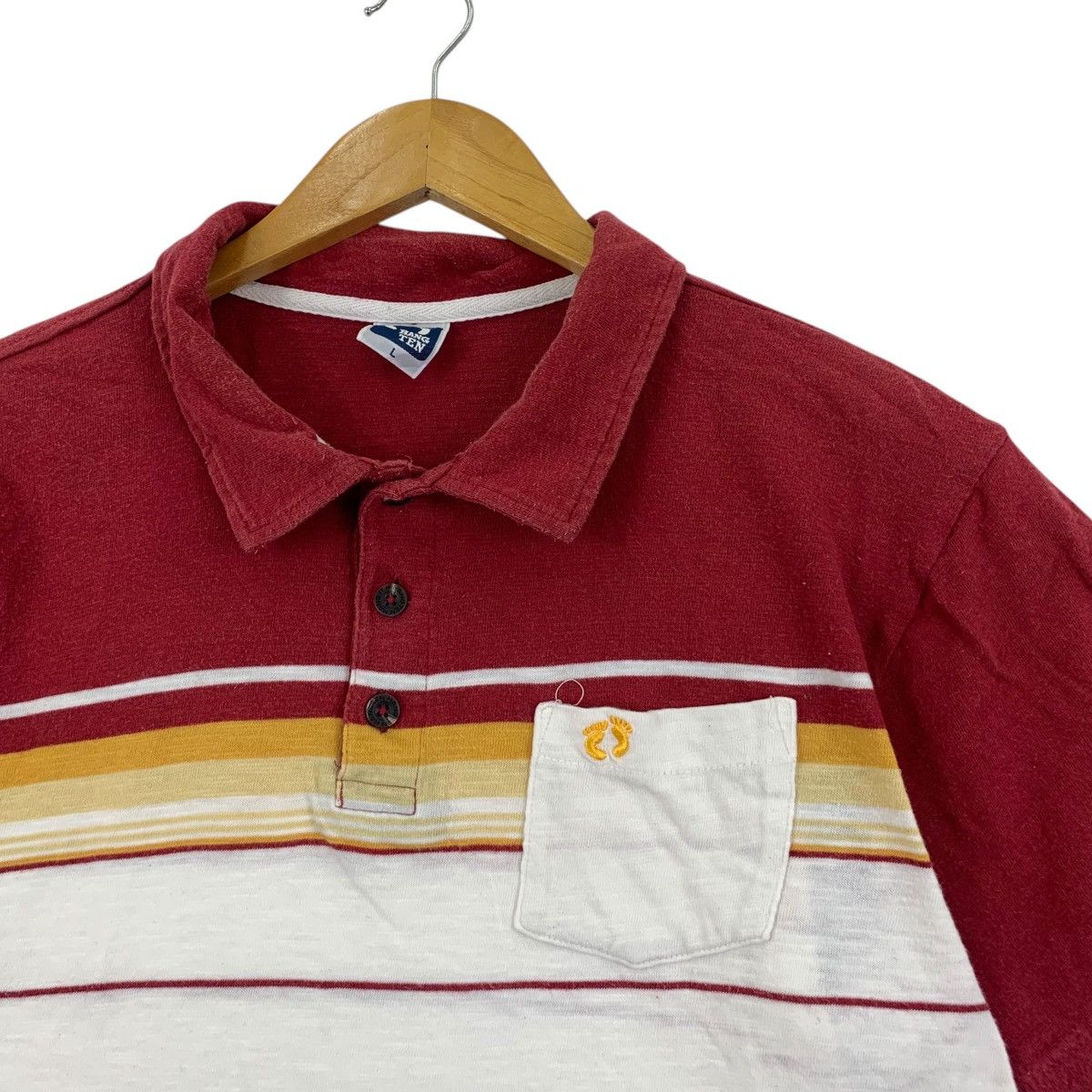 Hang Ten Vintage HANG TEN HAWAII Striped Pocket Polo Tee Shirt Top Size US L / EU 52-54 / 3 - 4 Thumbnail