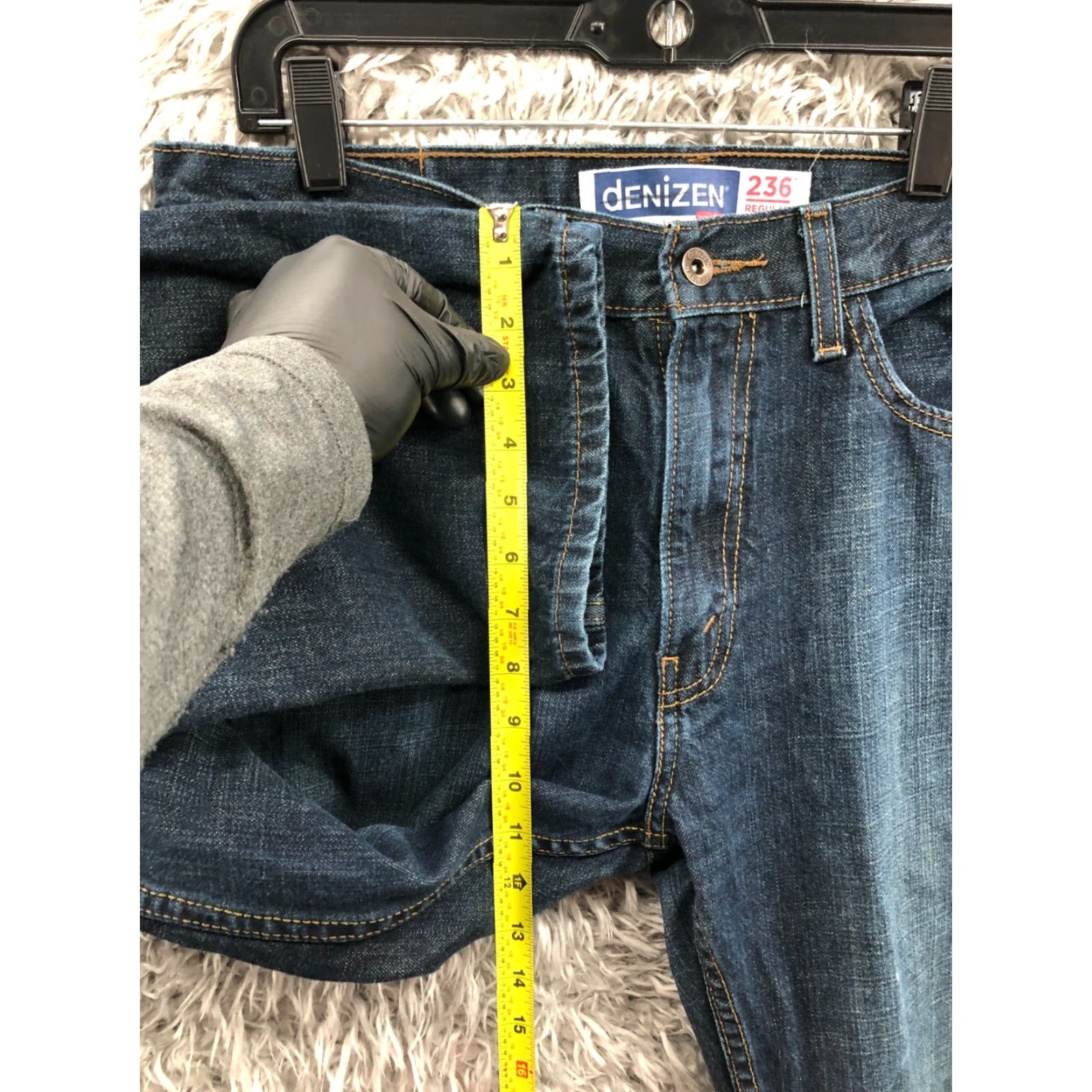Denizen VINTAGE Denizen 236 Straight Jeans Size 34x34 Mens Mid Rise Medium Wash Blue Denim Regular 5-Pocket Logo Belt Loops Zip Size US 34 / EU 50 - 4 Thumbnail