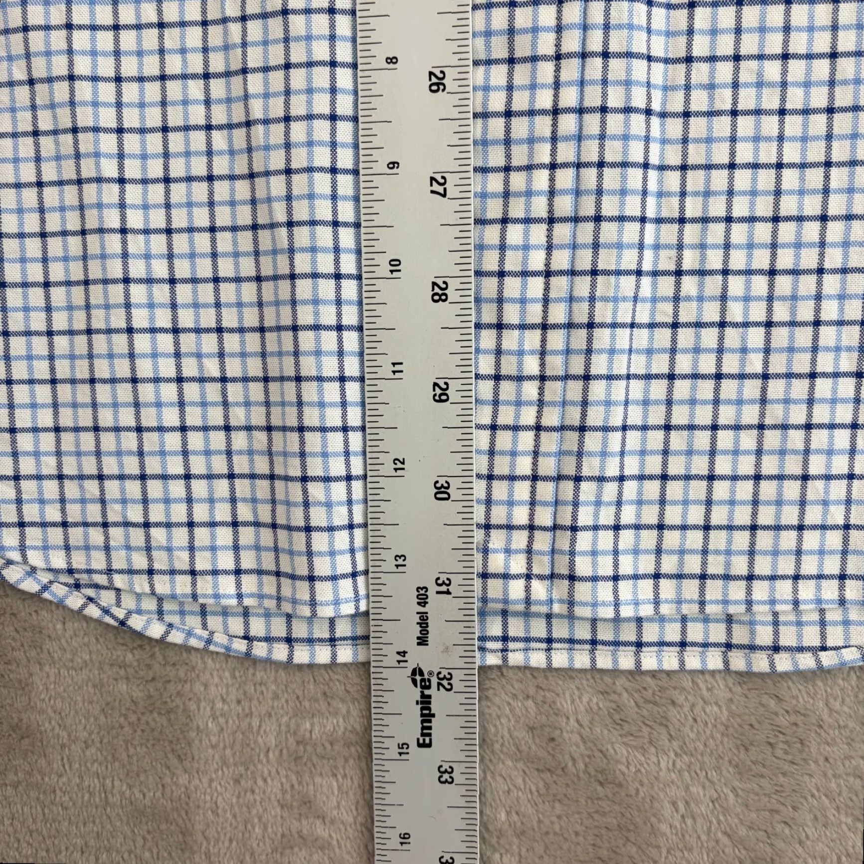 Polo Ralph Lauren Polo Ralph Lauren Stretch Oxford Shirt Men Large Blue Plaid Slim Fit Button-Up with Stretch Wool? Size US L / EU 52-54 / 3 - 7 Thumbnail