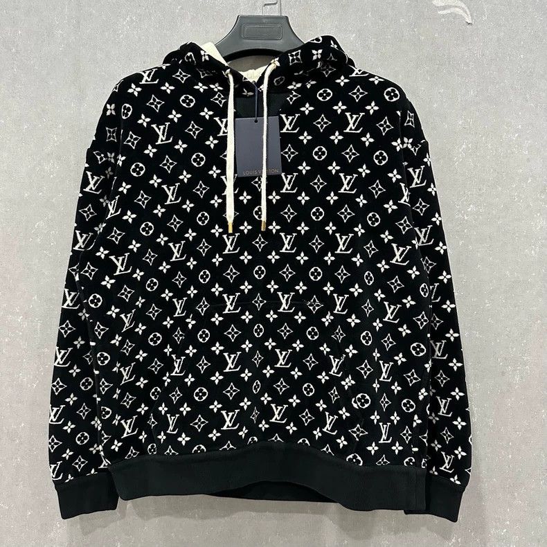 Louis Vuitton Logo Velvet Hoodie M