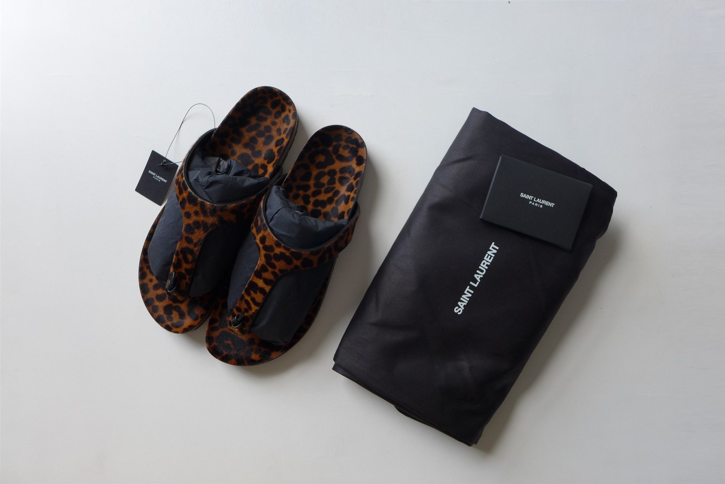 Saint Laurent Paris Saint Laurent Jimmy Sandals - Leopard Print Calf Fur Size US 11 / EU 44 - 15 Thumbnail
