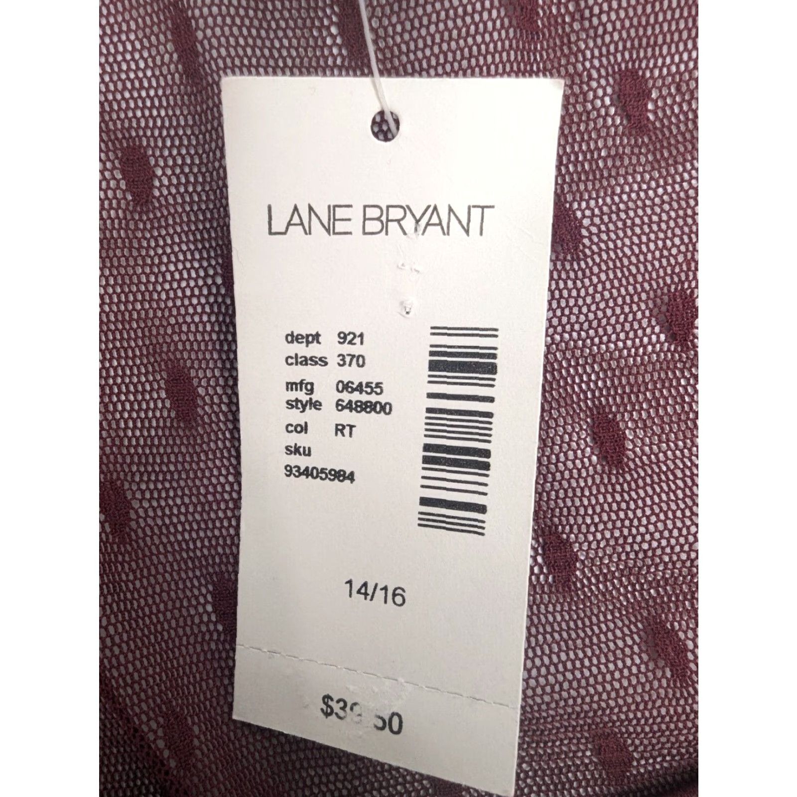 Vintage NWT Lane Bryant Burgundy Deep V-Neck Sheer Blouse With Tank Top Size 14/16 Size XL / US 12-14 / IT 48-50 - 7 Thumbnail