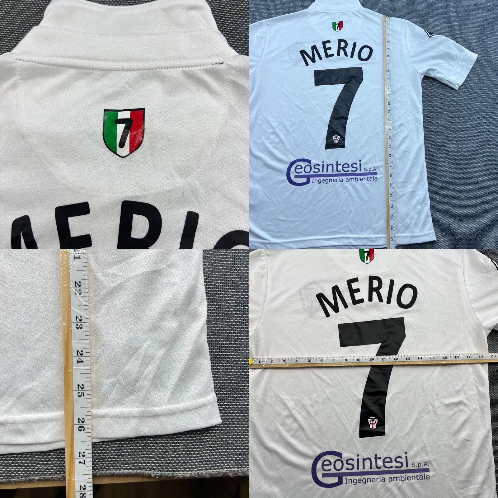 Errea Errea Pro Vercelli 2018-2019 Leonardo Merio #7 Home Mens Football Jersey L White Moisture Wicking Quick Dry Football Jersey Mens Size US L / EU 52-54 / 3 - 9 Thumbnail