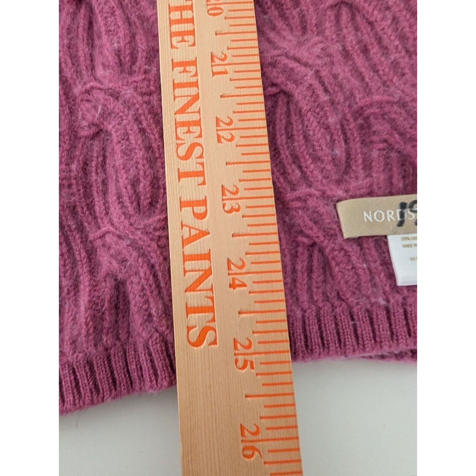 Nordstrom Nordstrom 100% Cashmere Cable Knit Scarf Pink Rectangle Size ONE SIZE - 7 Thumbnail