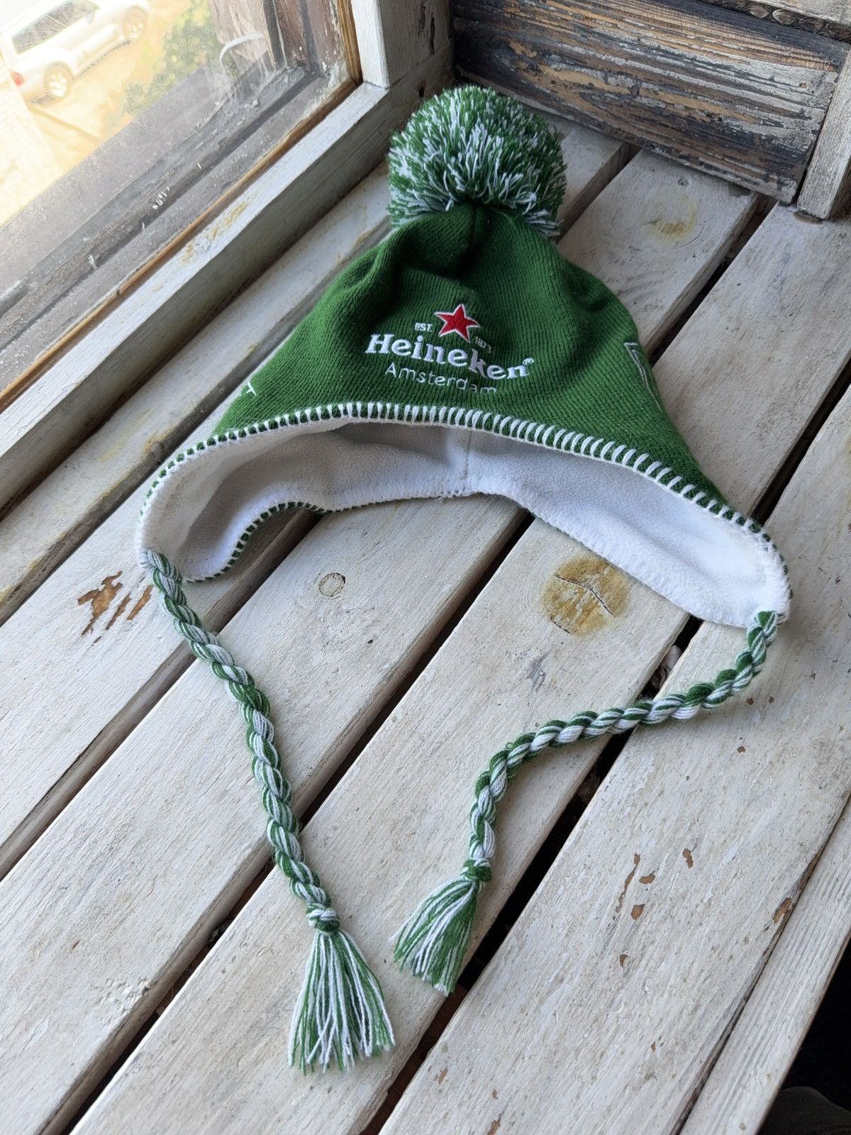 Vintage Vintage 90s Heineken US Trapper hat Green Beer Y2K Retro Size ONE SIZE - 4 Thumbnail