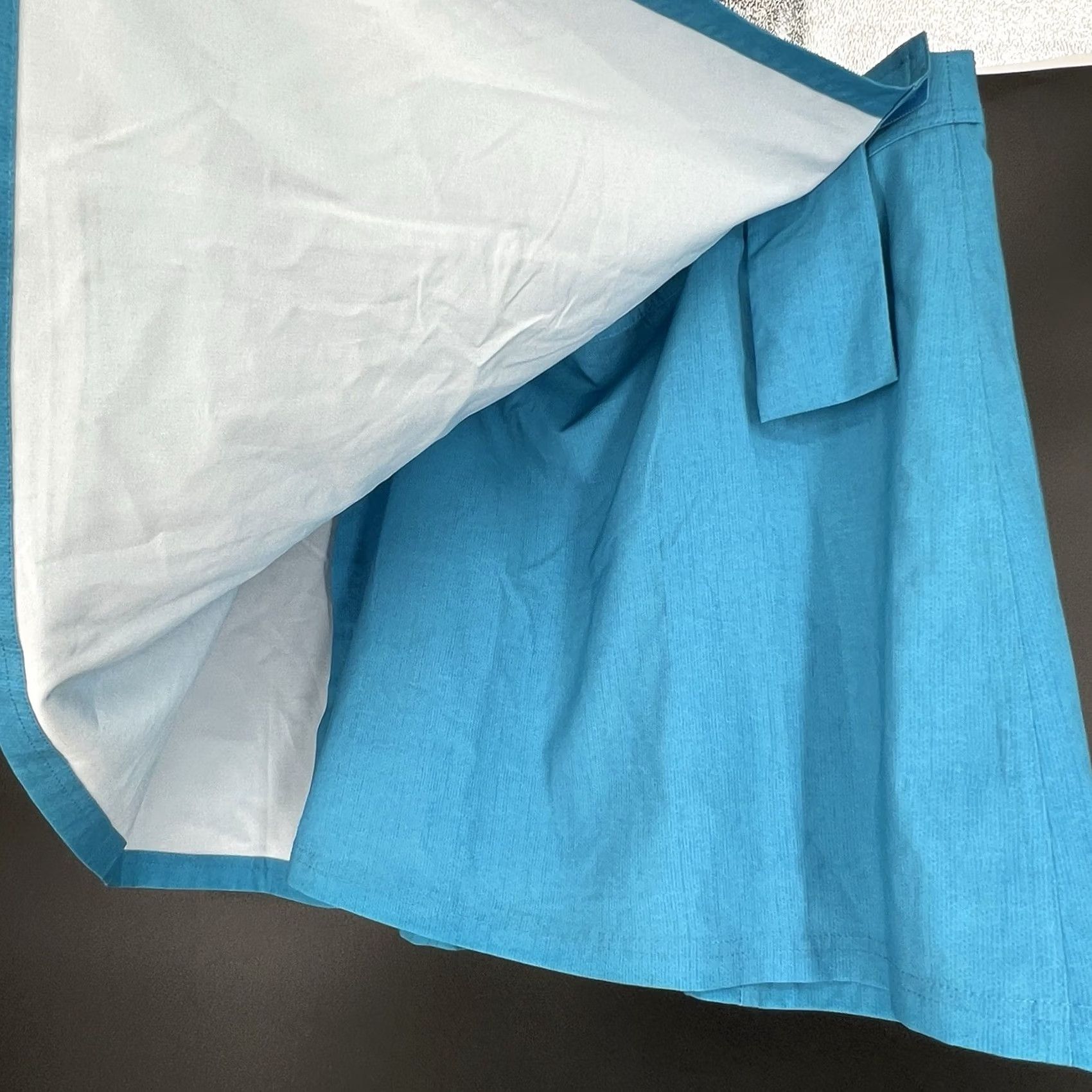 Vintage Ripskirt Hawaii Skirt Womens Casual Beach Knee Length Blue L Wrap Pockets Stretch Summer Vacation Travel Size 36" / US 14 / IT 50 - 2 Thumbnail