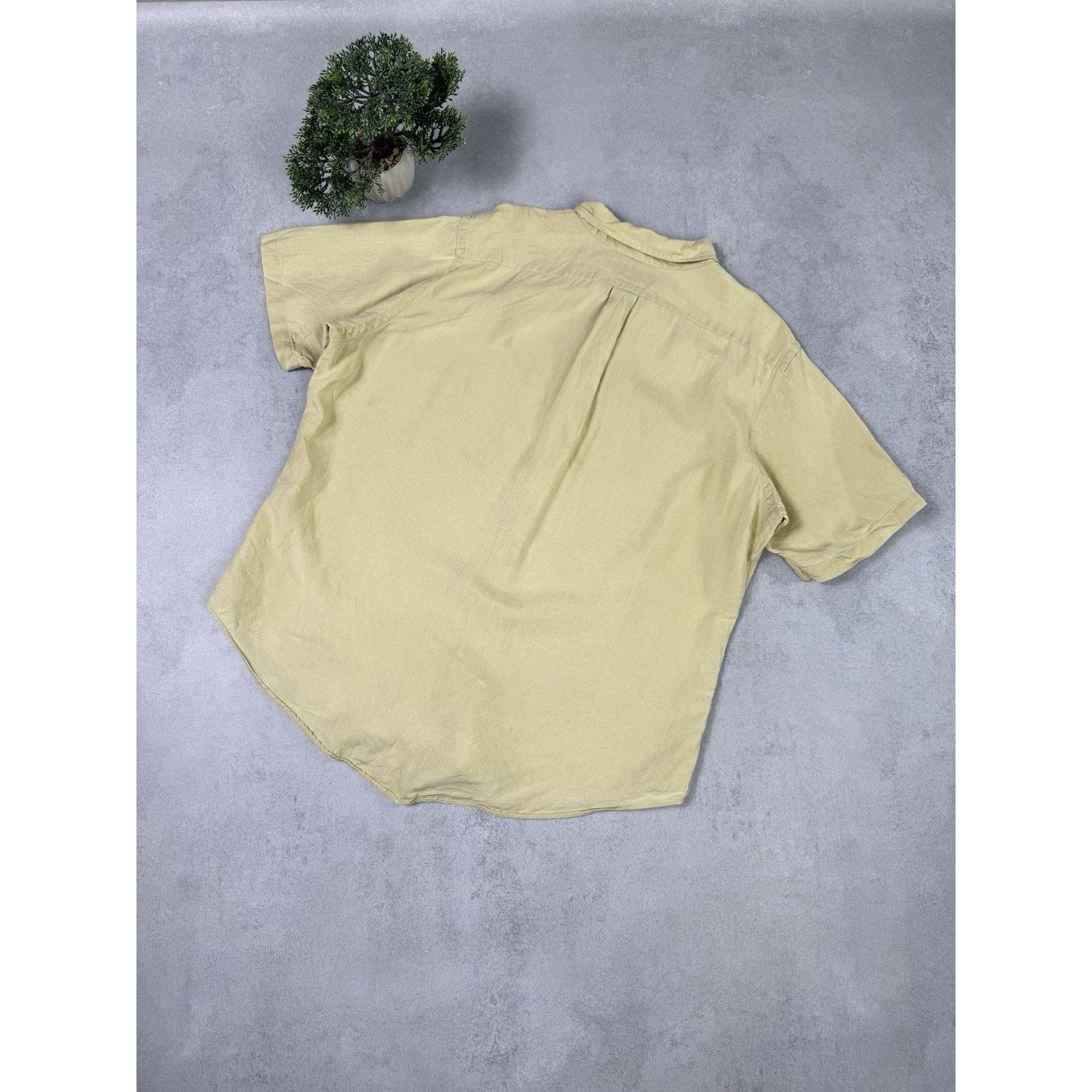 Ralph Lauren Vintage Polo Ralph Lauren Short Sleeve Liven Shirt Beige Size US XL / EU 56 / 4 - 13 Thumbnail