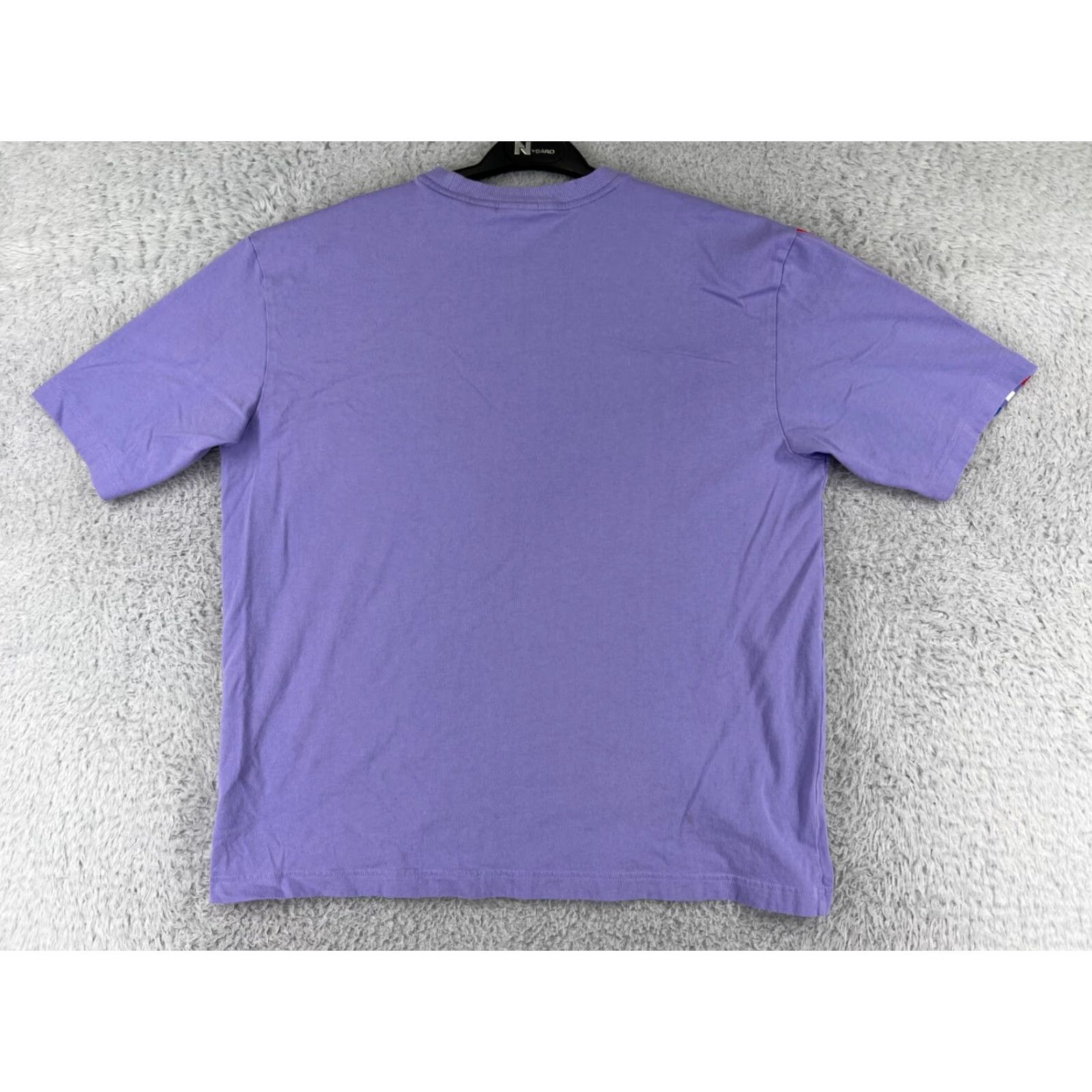 Adidas VINTAGE? No. Adidas Shirt Womens Small Purple Oversize Spellout Trefoil 100% Cotton 3 Stripe Size S / US 4 / IT 40 - 2 Thumbnail