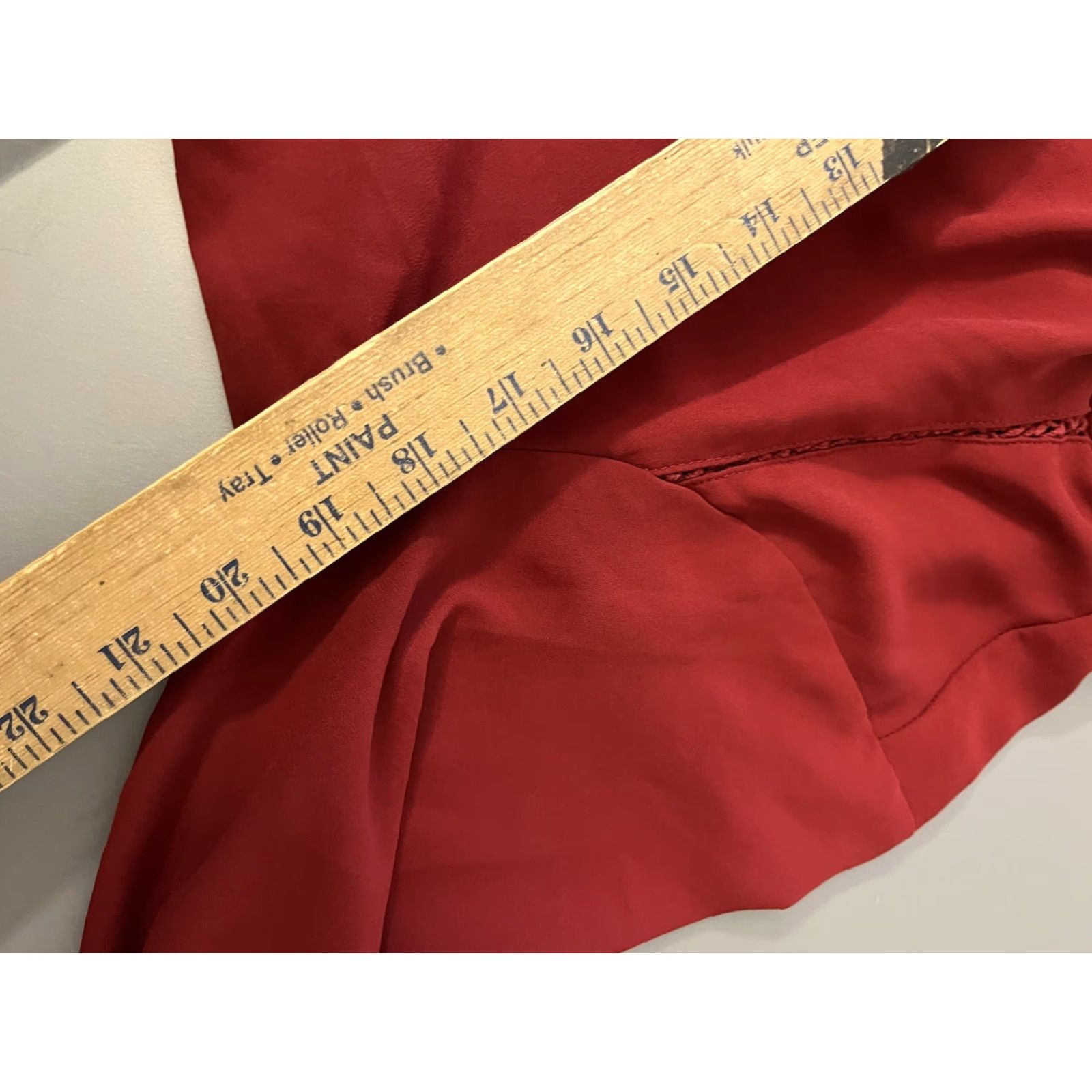 Express Express Button-Up Shirt Womens M Red Long Sleeve Collared Cotton Blend Size M / US 6-8 / IT 42-44 - 5 Thumbnail
