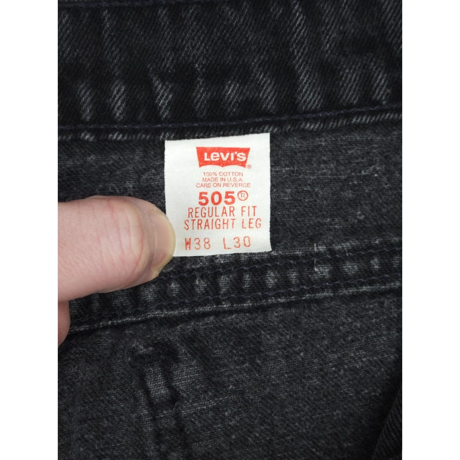 Levi's VINTAGE Levi's 505 Jeans Black Men 36 Regular 29 38 x 30 Orange Tab USA Made Denin? Size US 36 / EU 52 - 6 Thumbnail