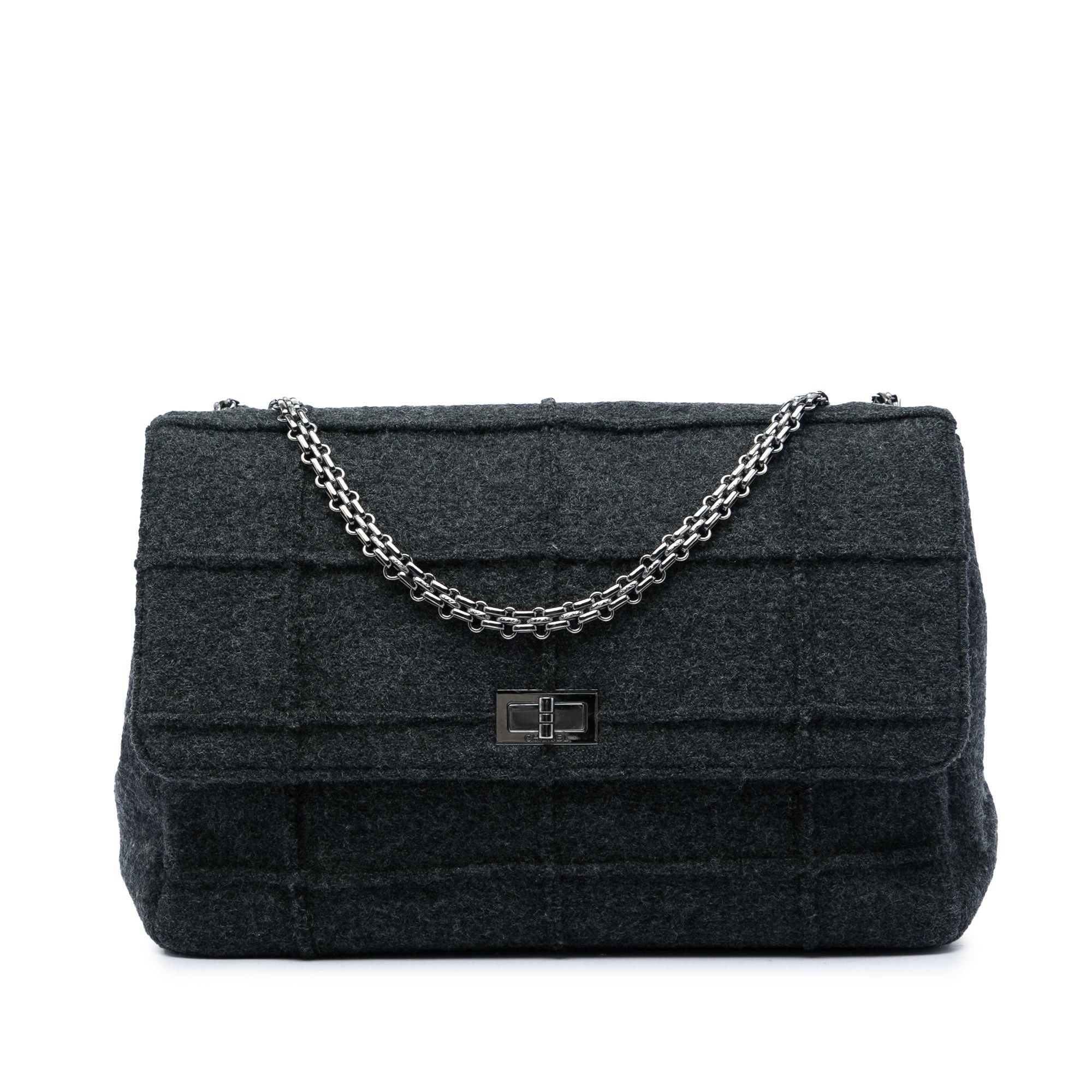 Chanel Identification Jumbo Chocolate Bar Wool Felt Reissue 2.55 Flap Size ONE SIZE - 1 Thumbnail