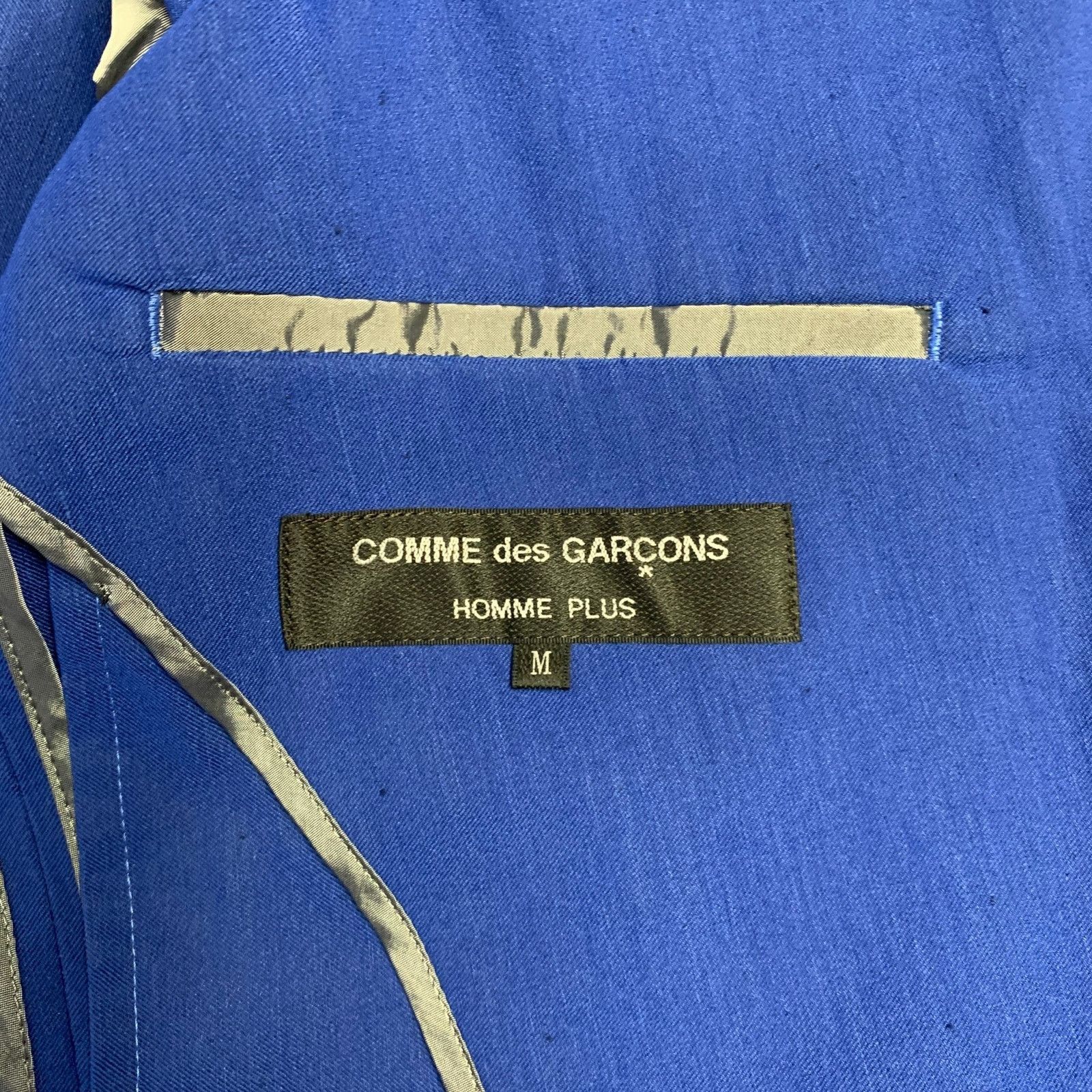 Comme des Garcons Homme Plus Size M Blue Linen Notch Lapel Suit Size 40R - 8 Thumbnail