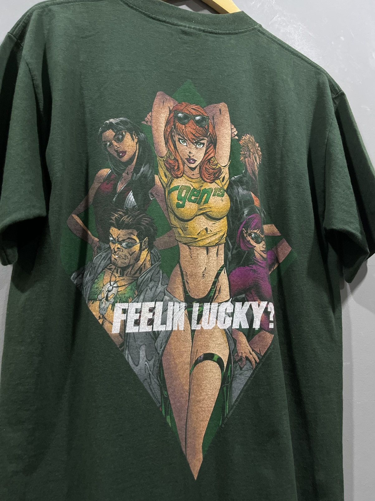 DC Comics Vintage 90s 1997 DC Comics GEN 13 Feelin Lucky?Anime Tshirt Size US L / EU 52-54 / 3 - 9 Thumbnail