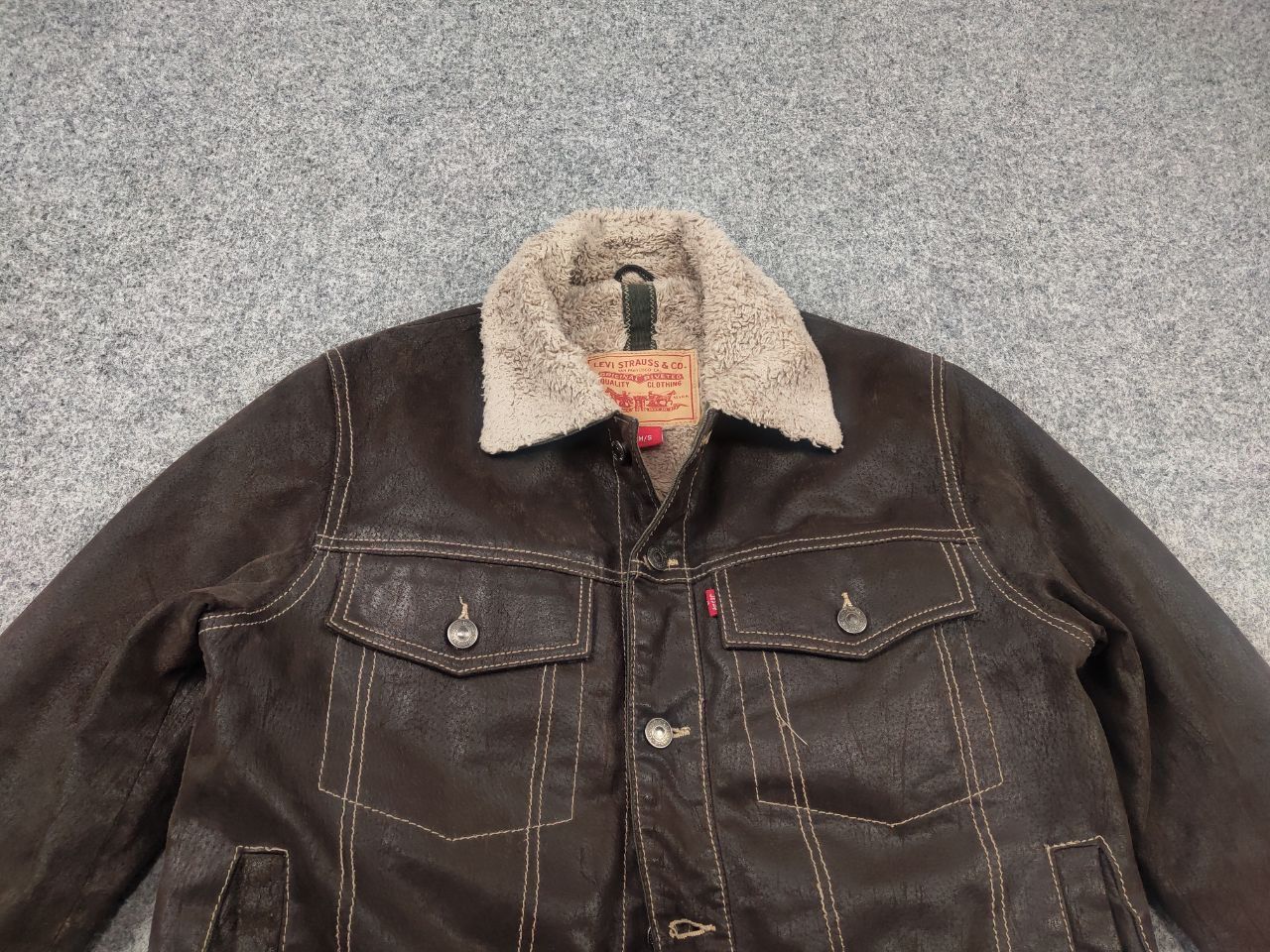 Levi's Vintage 90's Levi's Faux Suede Leather Trucker Jacket USA Size US S / EU 44-46 / 1 - 3 Thumbnail