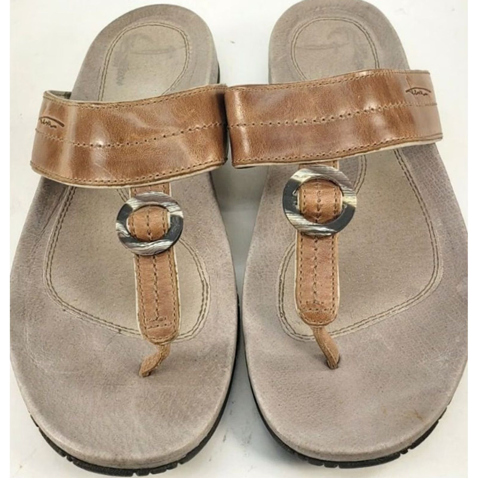 Teva Teva Keelie Women's Sandals Flip Flops Size 8M Brown Leather Casual Thong Size US 8 / IT 38 - 5 Thumbnail