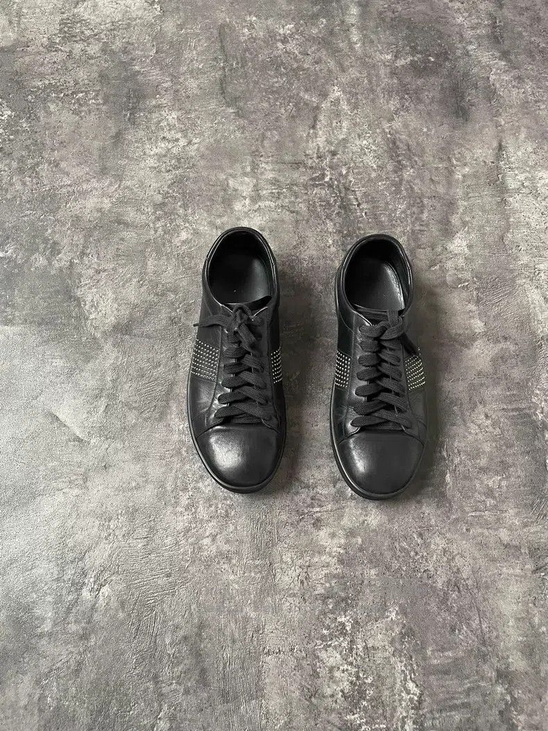 Saint Laurent Paris Saint Laurent Paris Black stud low-top flat shoes Size US 7 / EU 40 - 1 Thumbnail